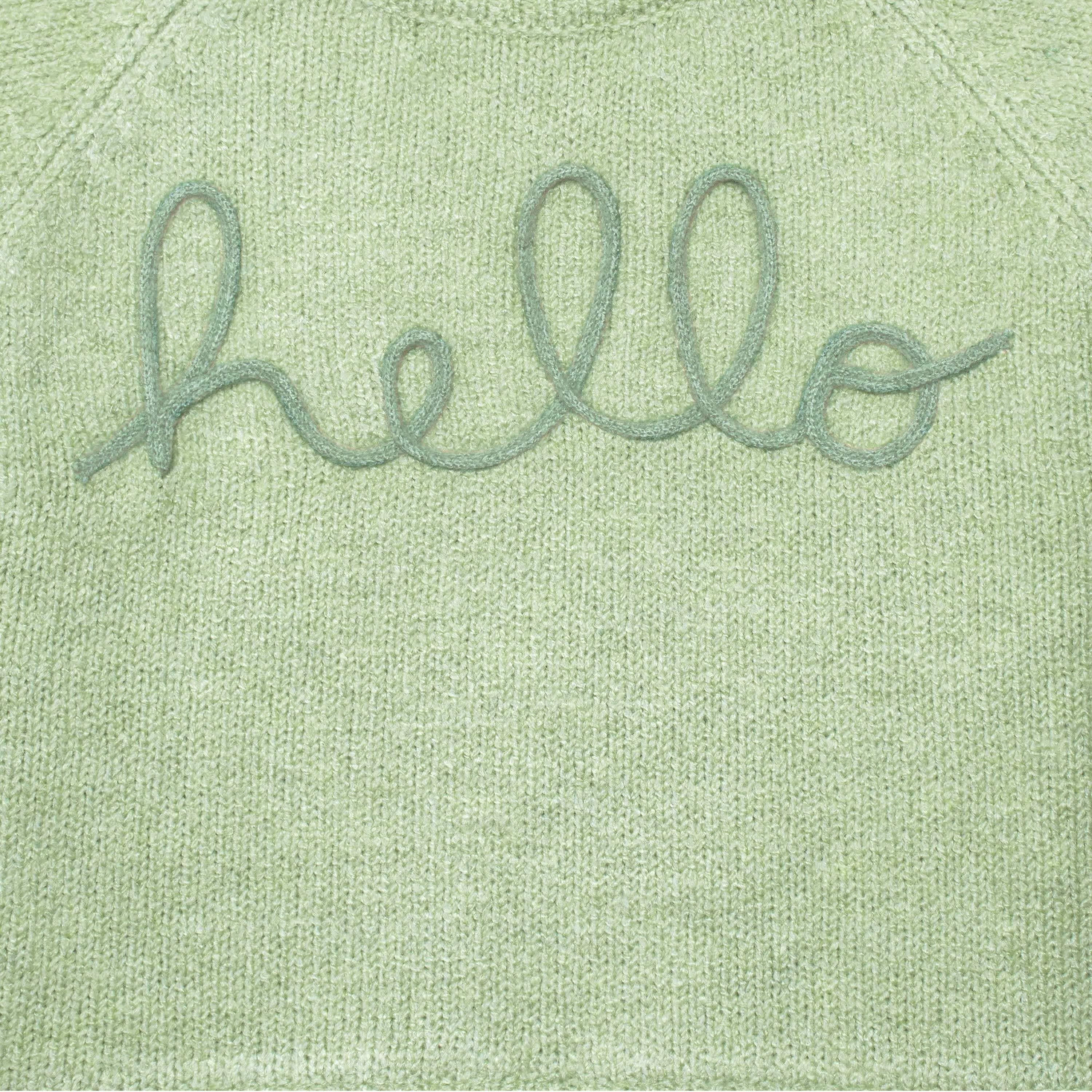Infant & Toddler Girls Green Sweater With Tulle Trim - Image 2