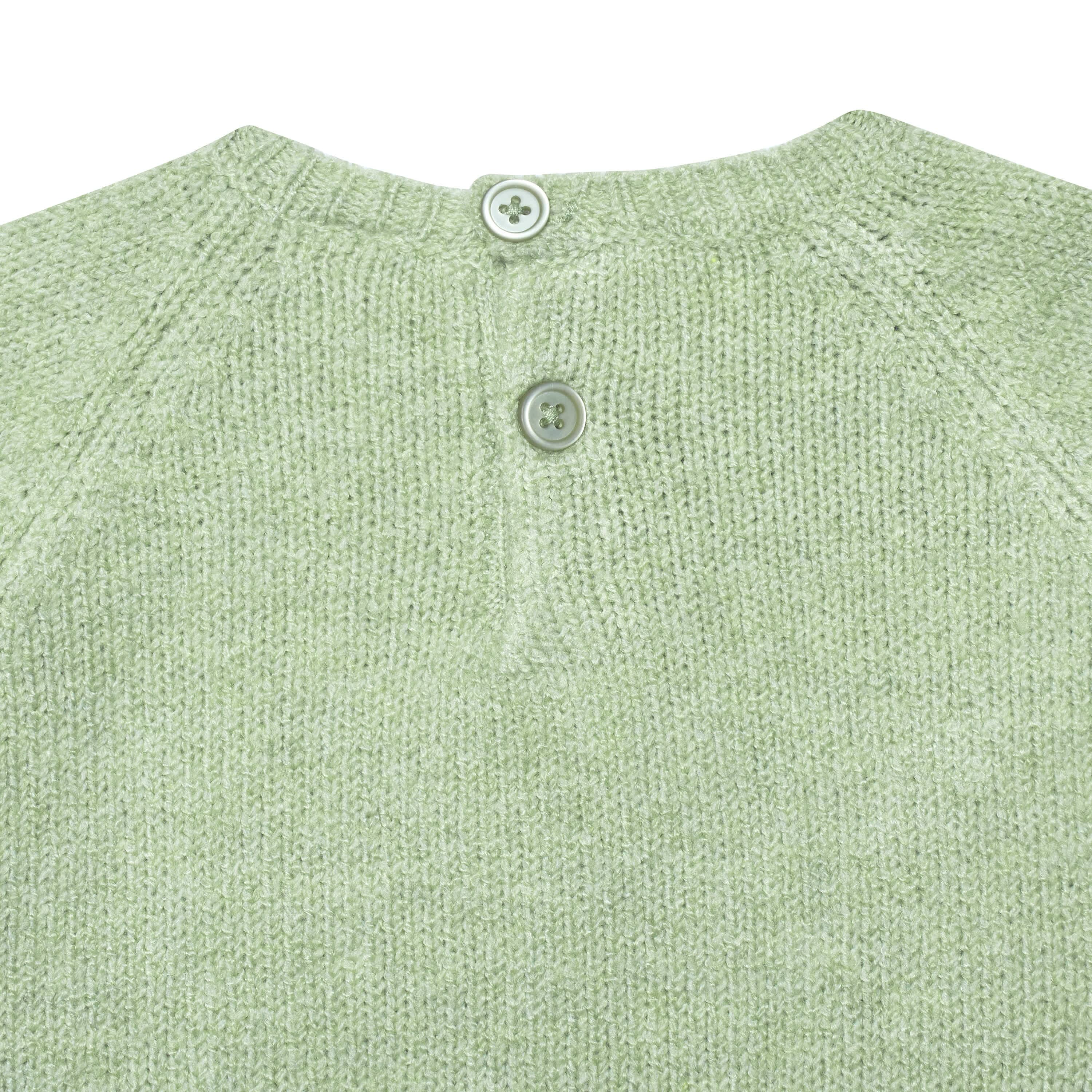 Infant & Toddler Girls Green Sweater With Tulle Trim - Image 4
