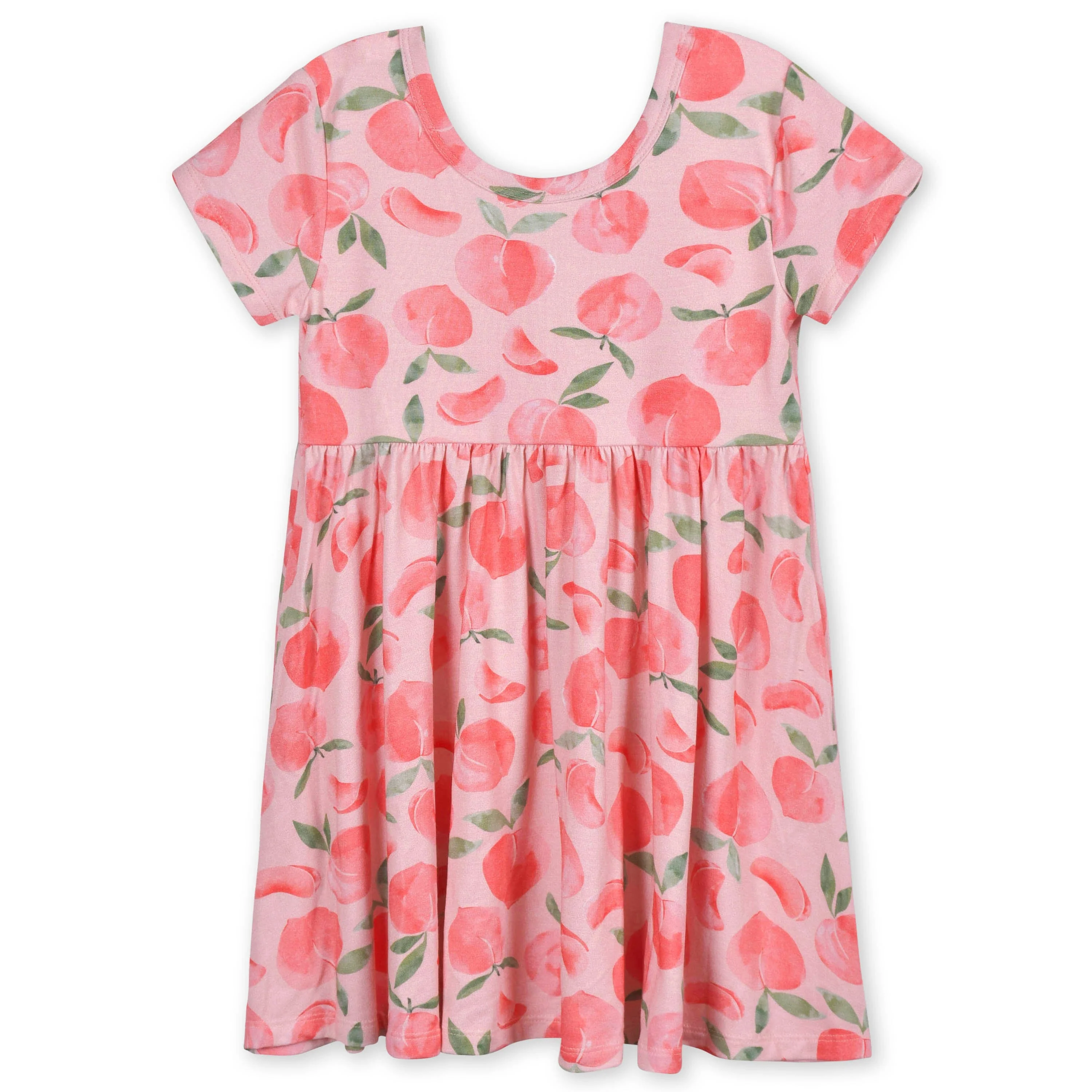 Toddler Girls Just Peachy Buttery Soft Viscose Made from Eucalyptus Twirl Dress - Image 2