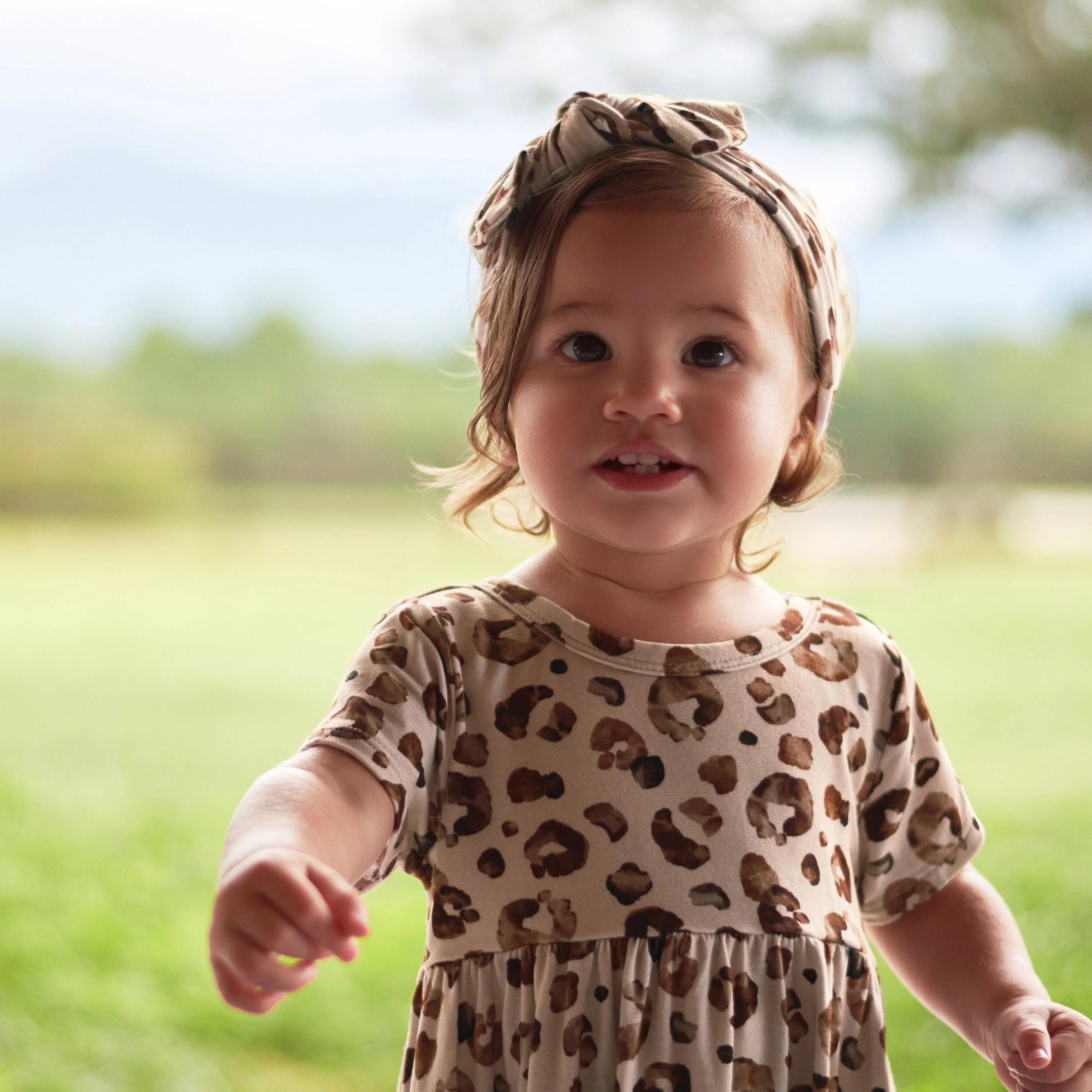 Infant & Toddler Girls Spotted Leopard Buttery Soft Viscose Made from Eucalyptus Twirl Dress - Image 4