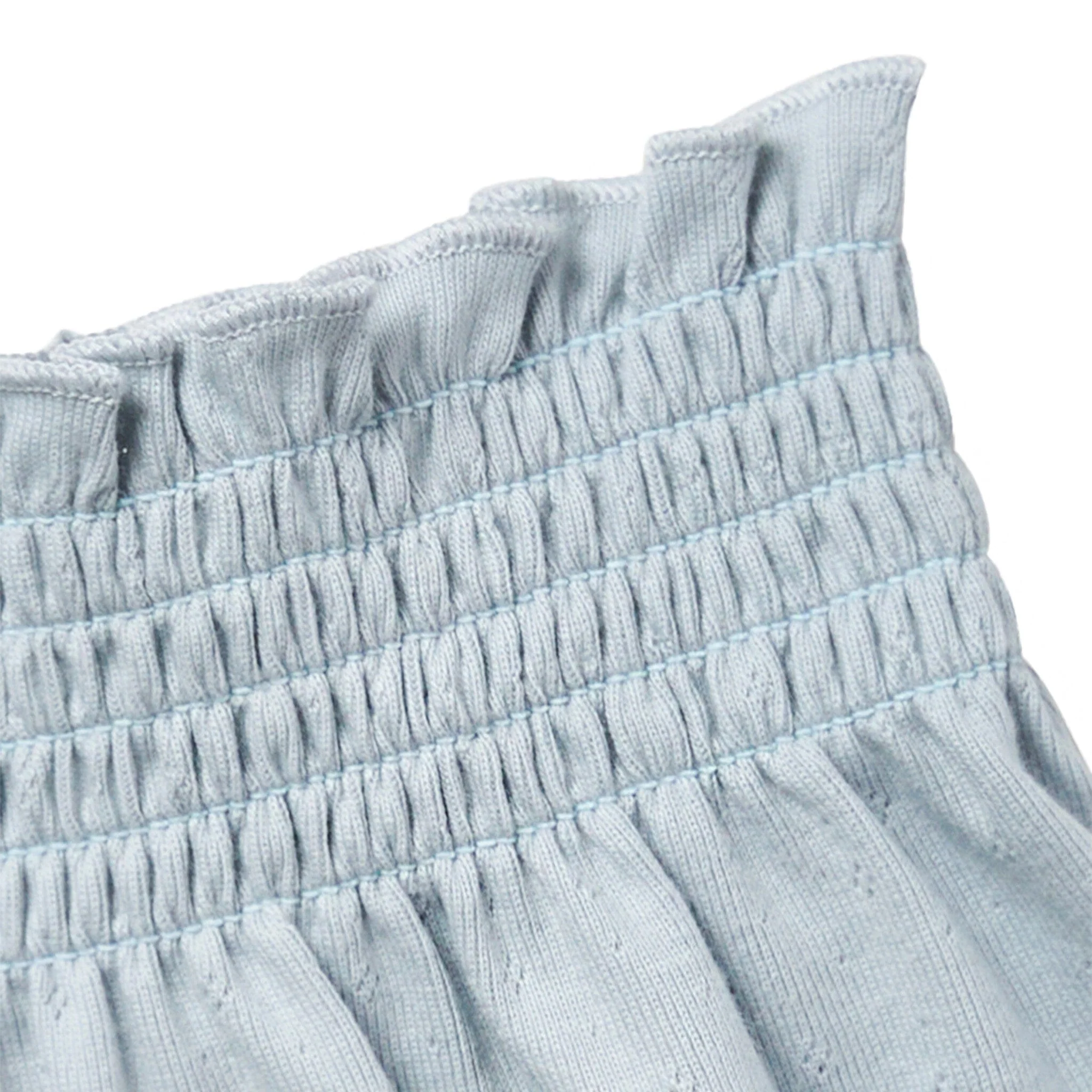 Infant & Toddler Girls Light Blue Smocked Wide Leg Shorts - Image 8