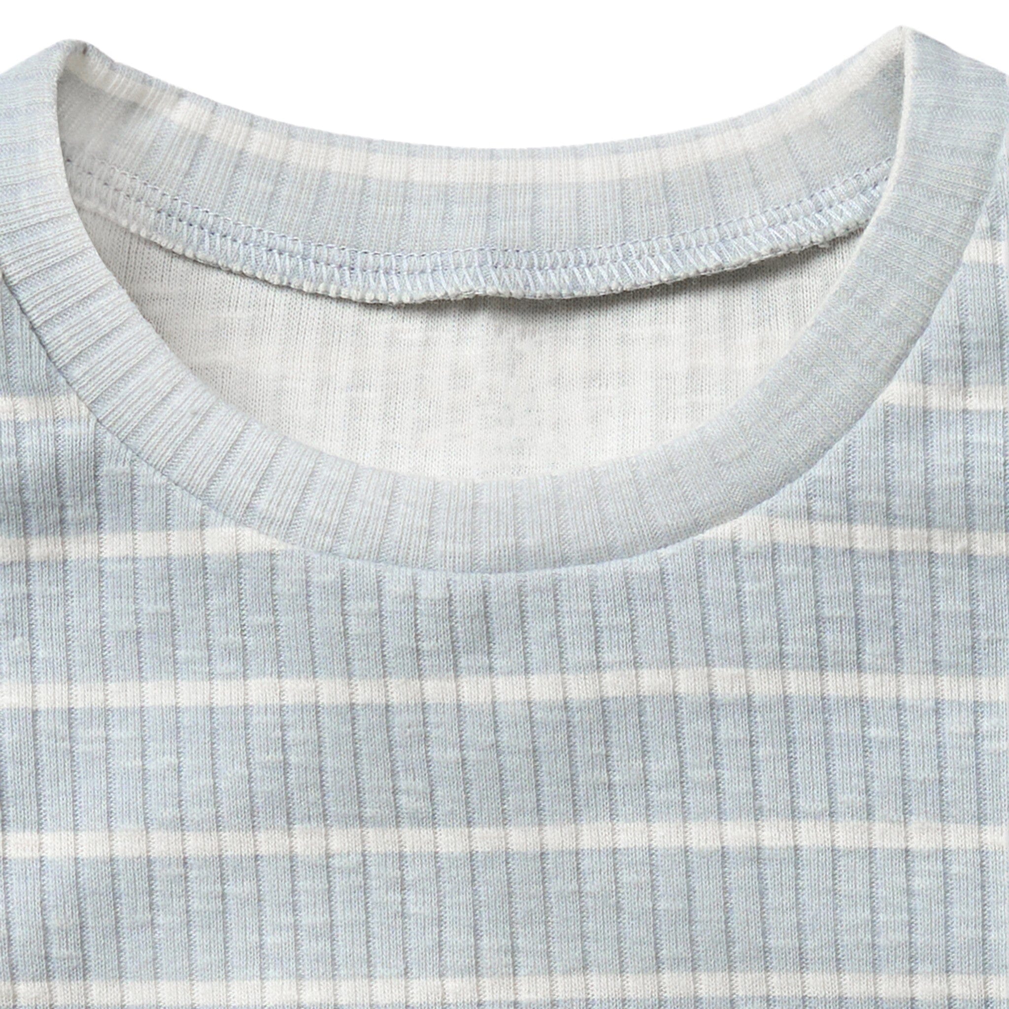 Infant & Toddler Girls Light Blue Stripe Ruffle Sleeveless Top - Image 2
