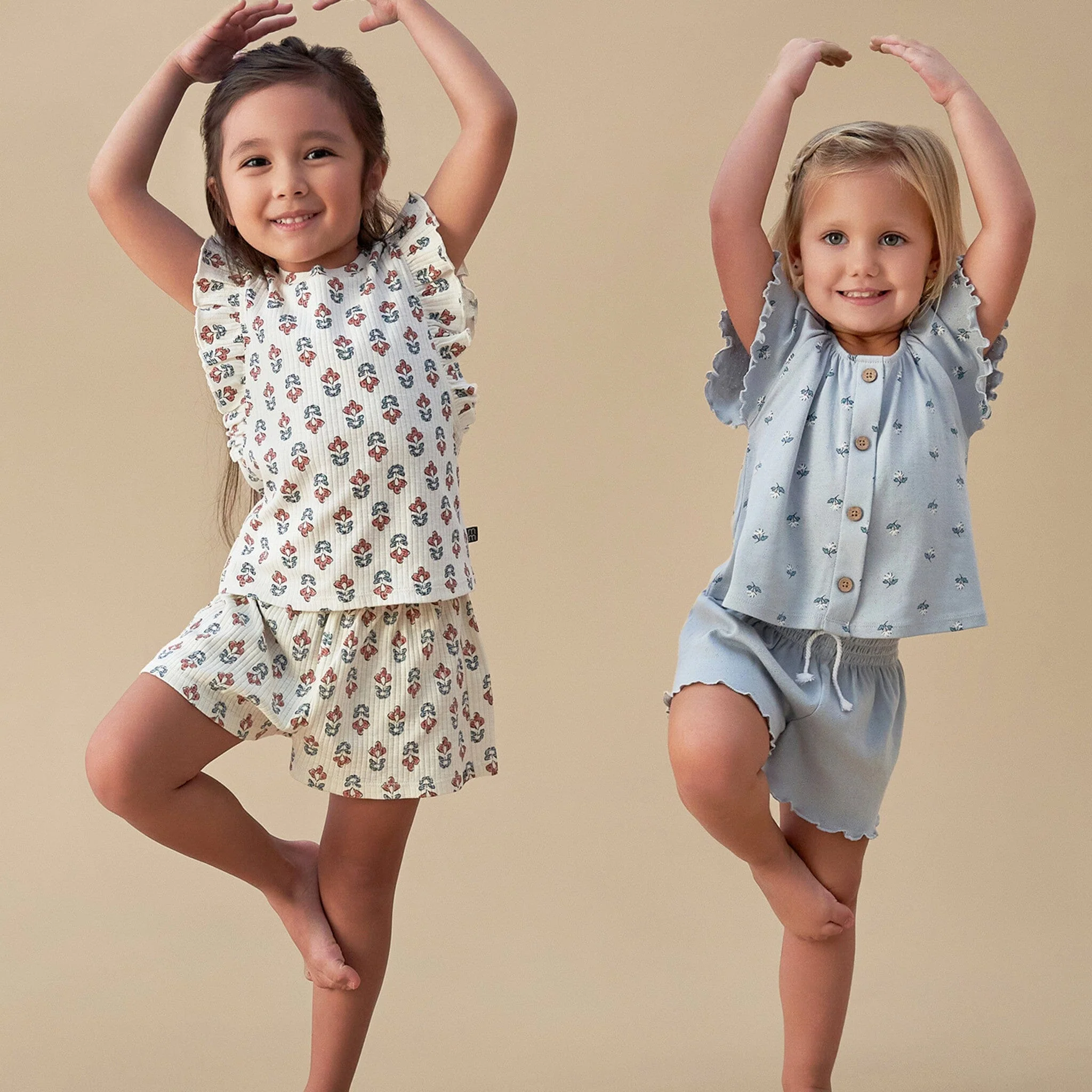 Infant & Toddler Girls Light Blue Wide Leg Shorts - Image 2