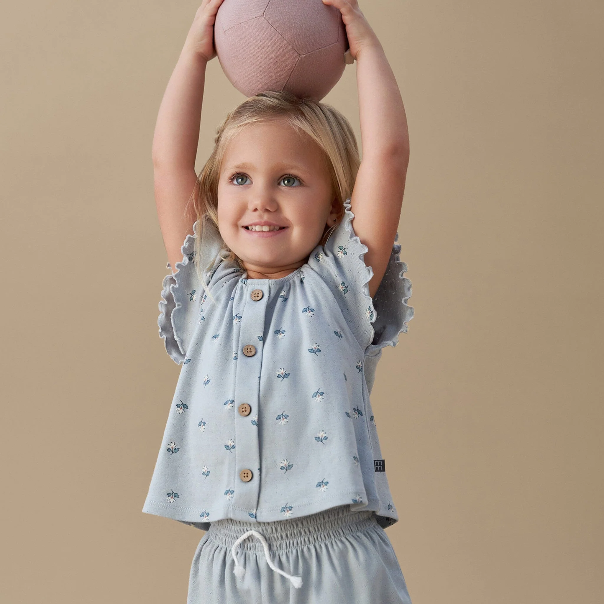 Infant & Toddler Girls Light Blue Wide Leg Shorts - Image 4