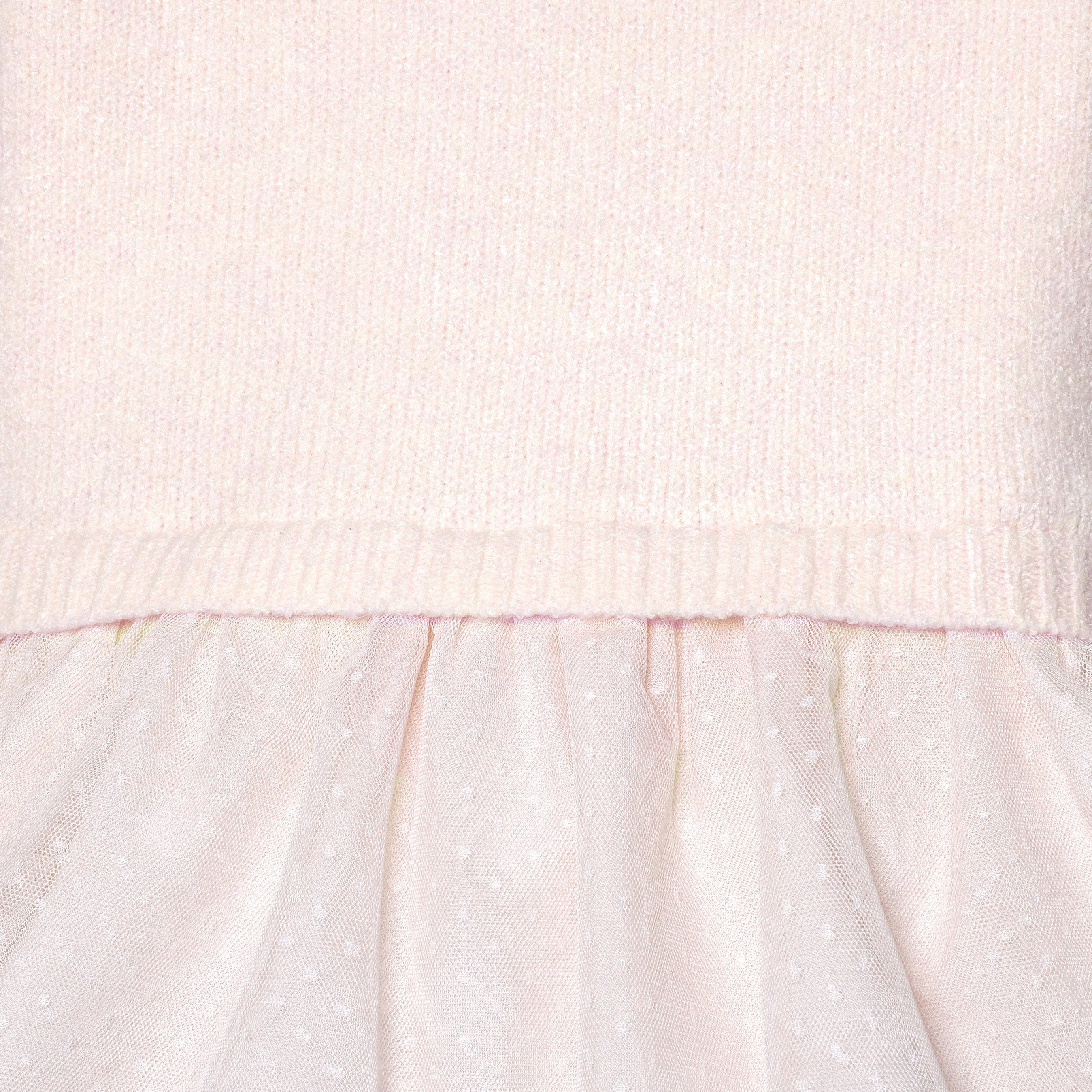 Infant Girls Light Pink Sweater Dress With Tulle Skirt, 24M - Image 5