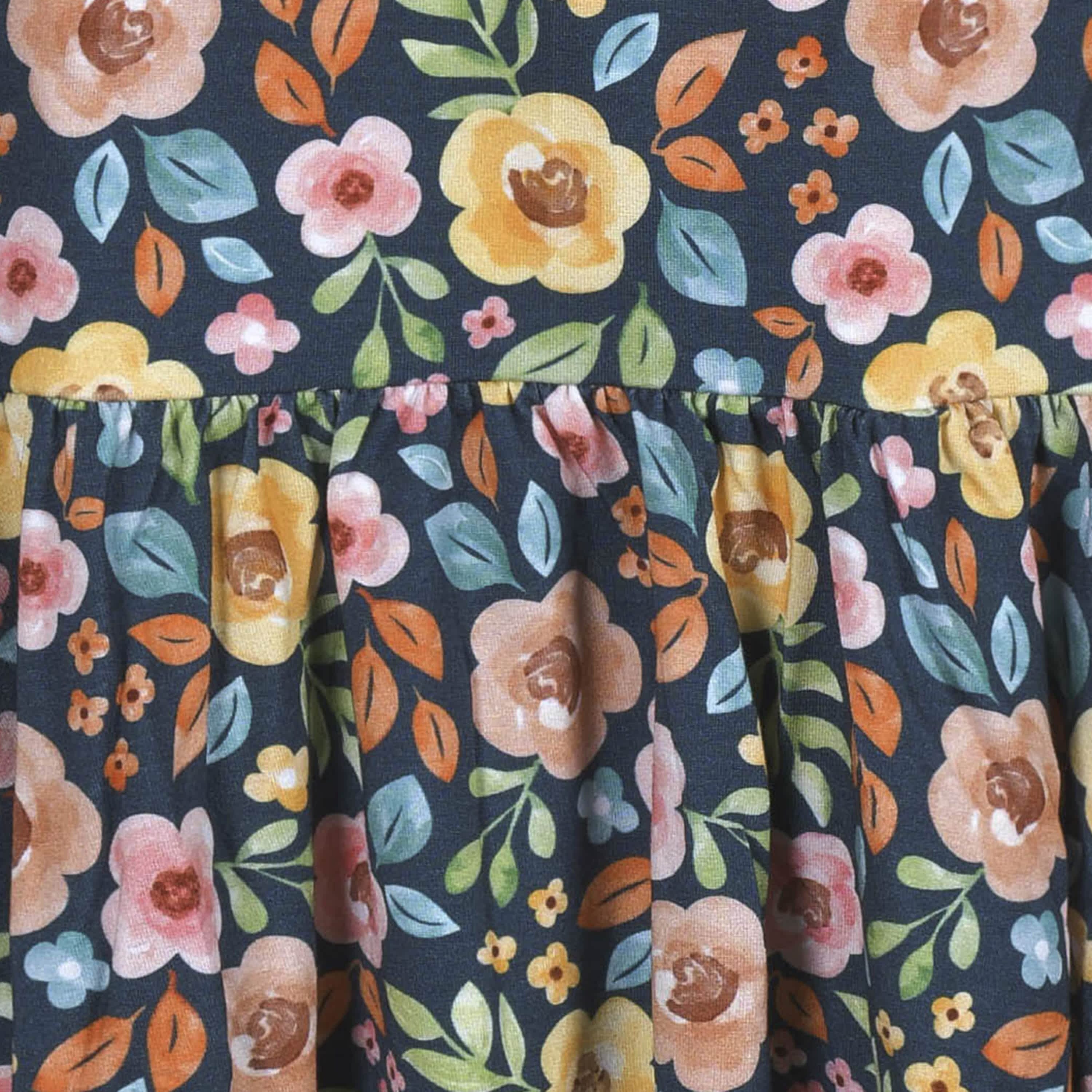 Infant & Toddler Girls Midnight Floral Buttery Soft Viscose Made from Eucalyptus Twirl Dress - Image 6