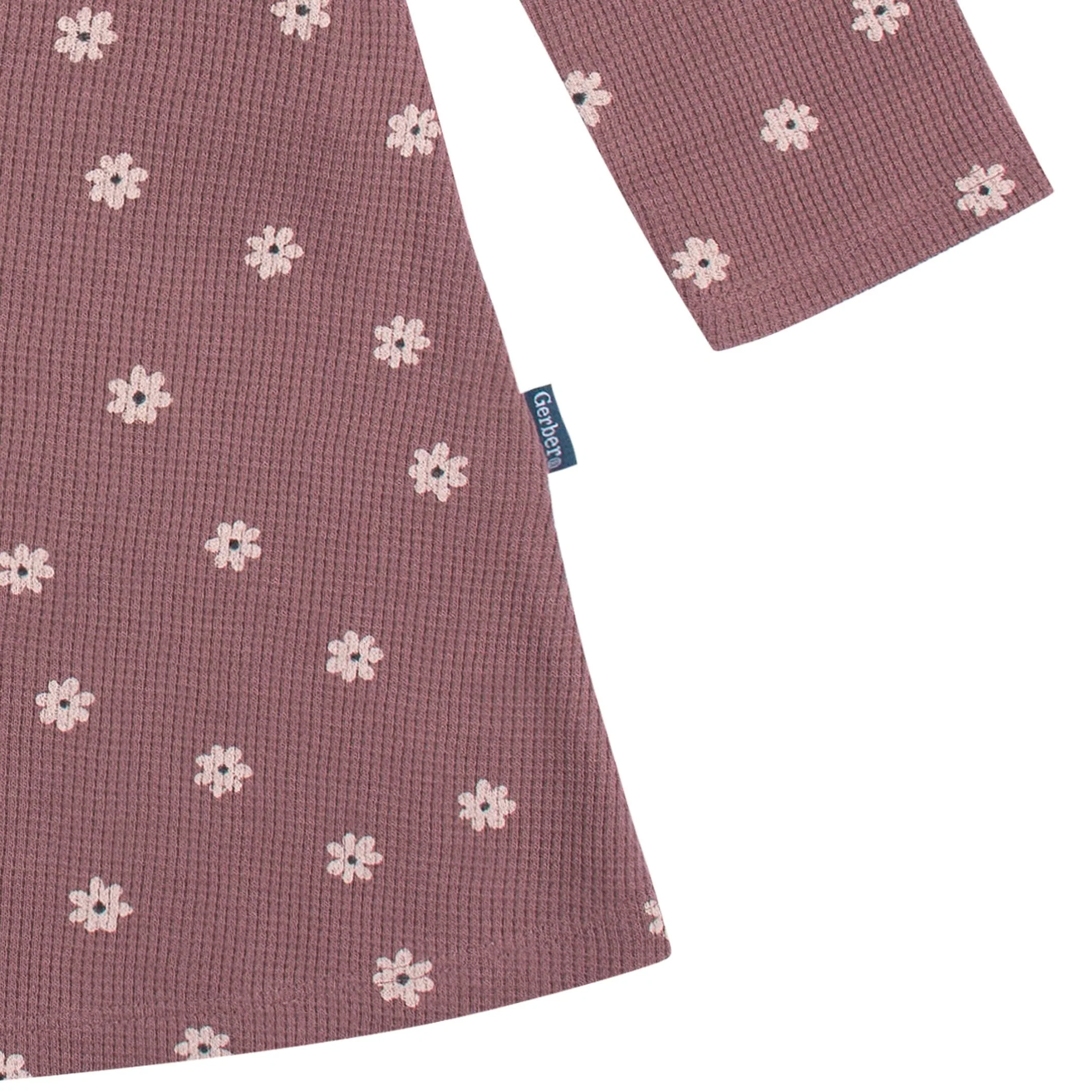 Infant and Toddler Girls Pink Daisies Dress with Ruffle - Image 3