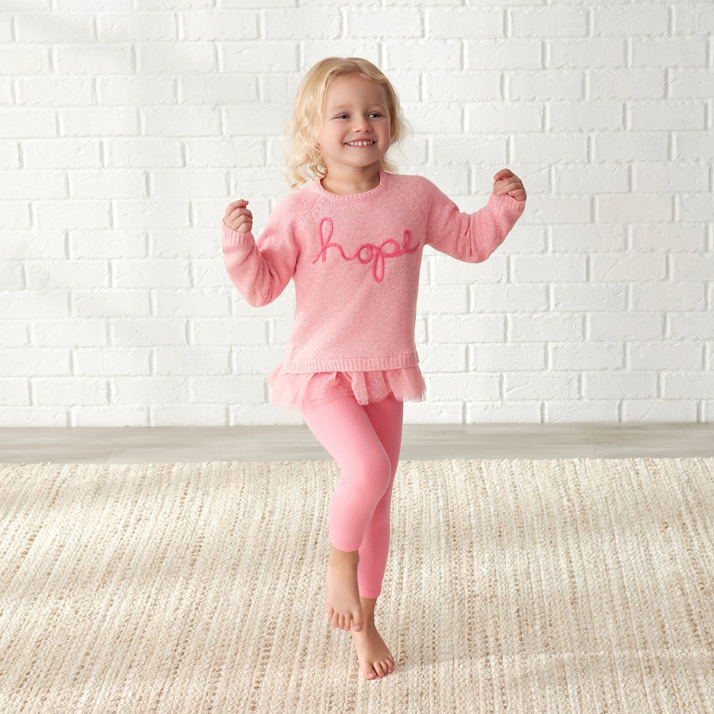 Infant Girls Pink Leggings, 12M - Image 2