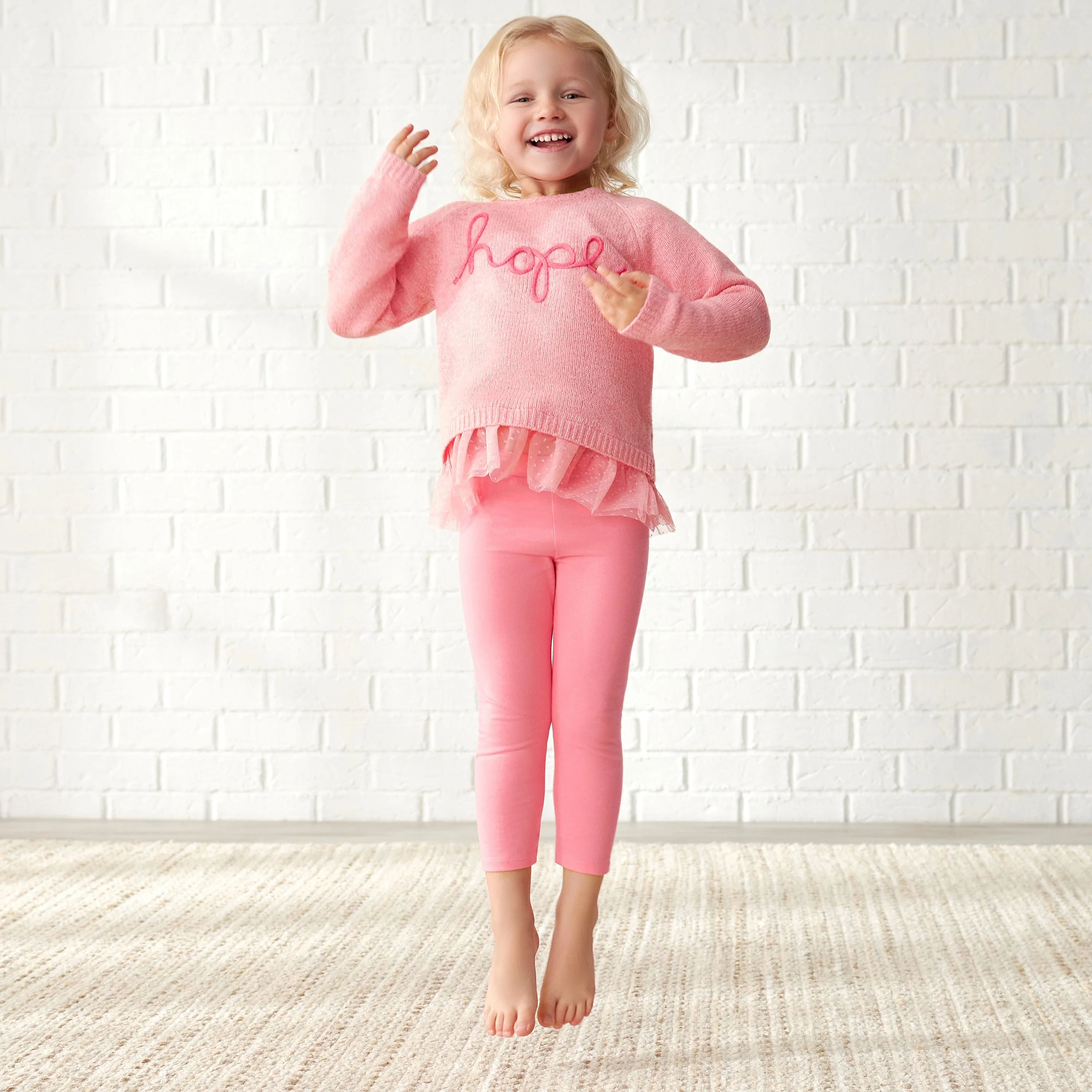 Infant Girls Pink Leggings, 12M - Image 4
