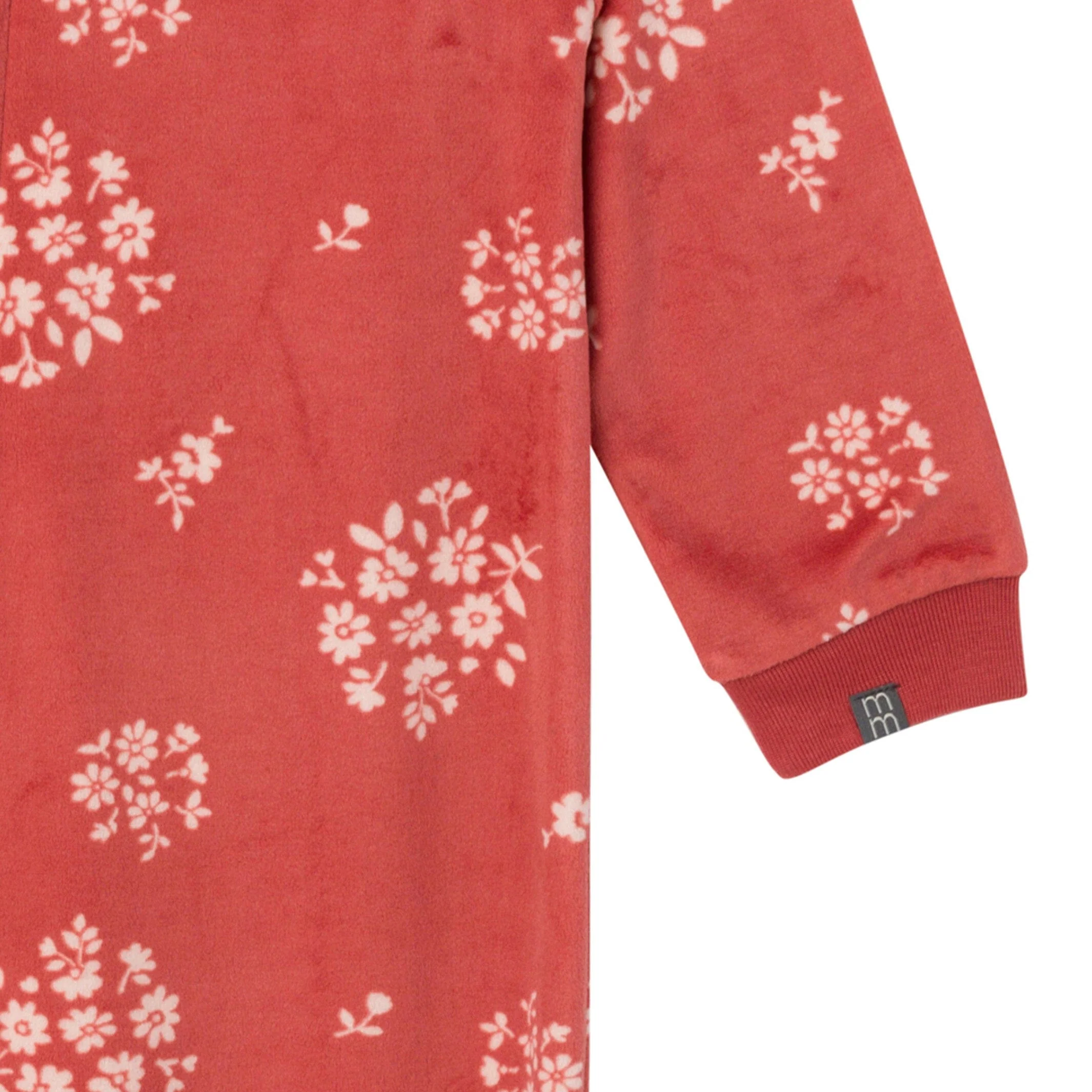 Infant and Toddler Girls Red Bouquet Footed Fleece Pajamas - Image 4