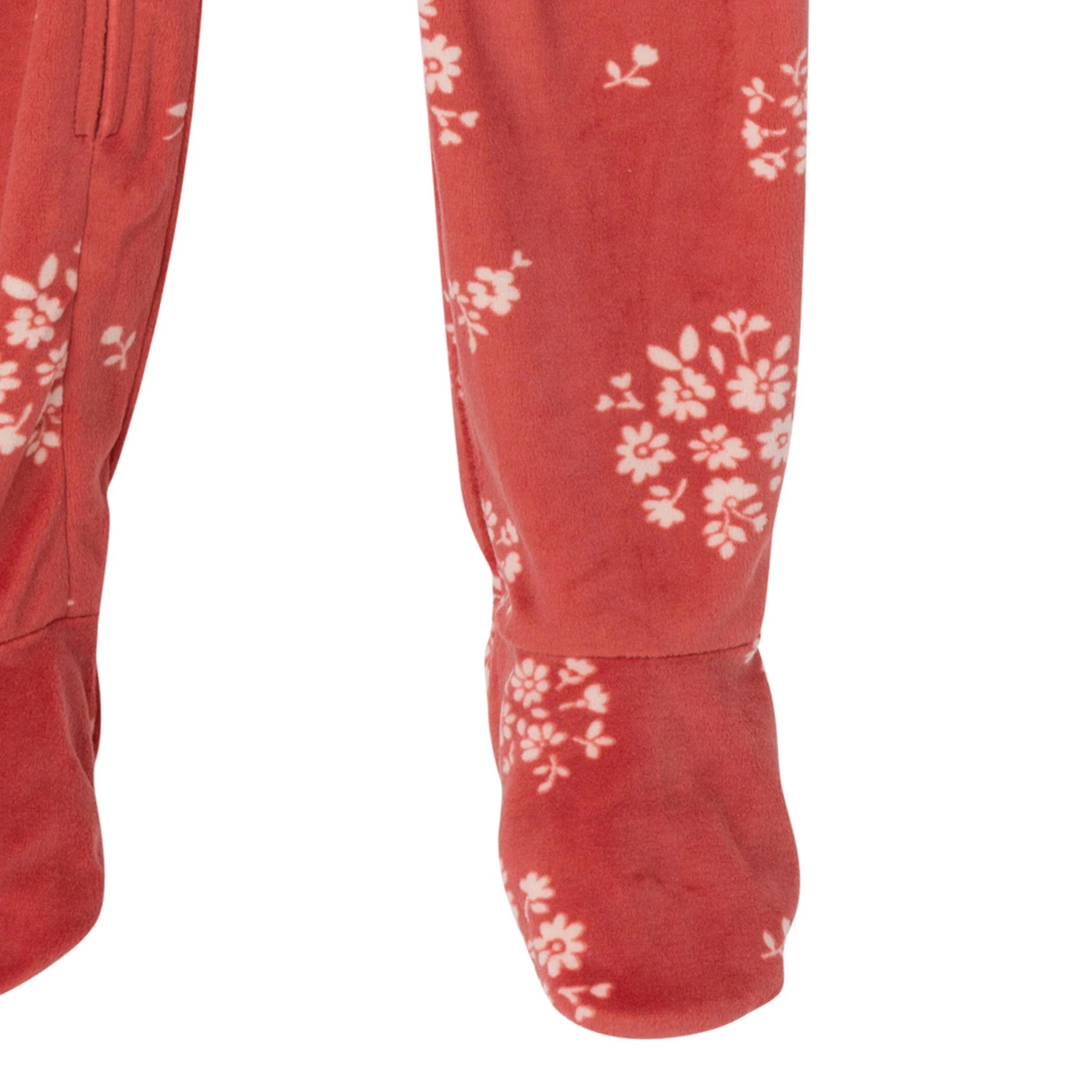 Infant and Toddler Girls Red Bouquet Footed Fleece Pajamas - Image 5