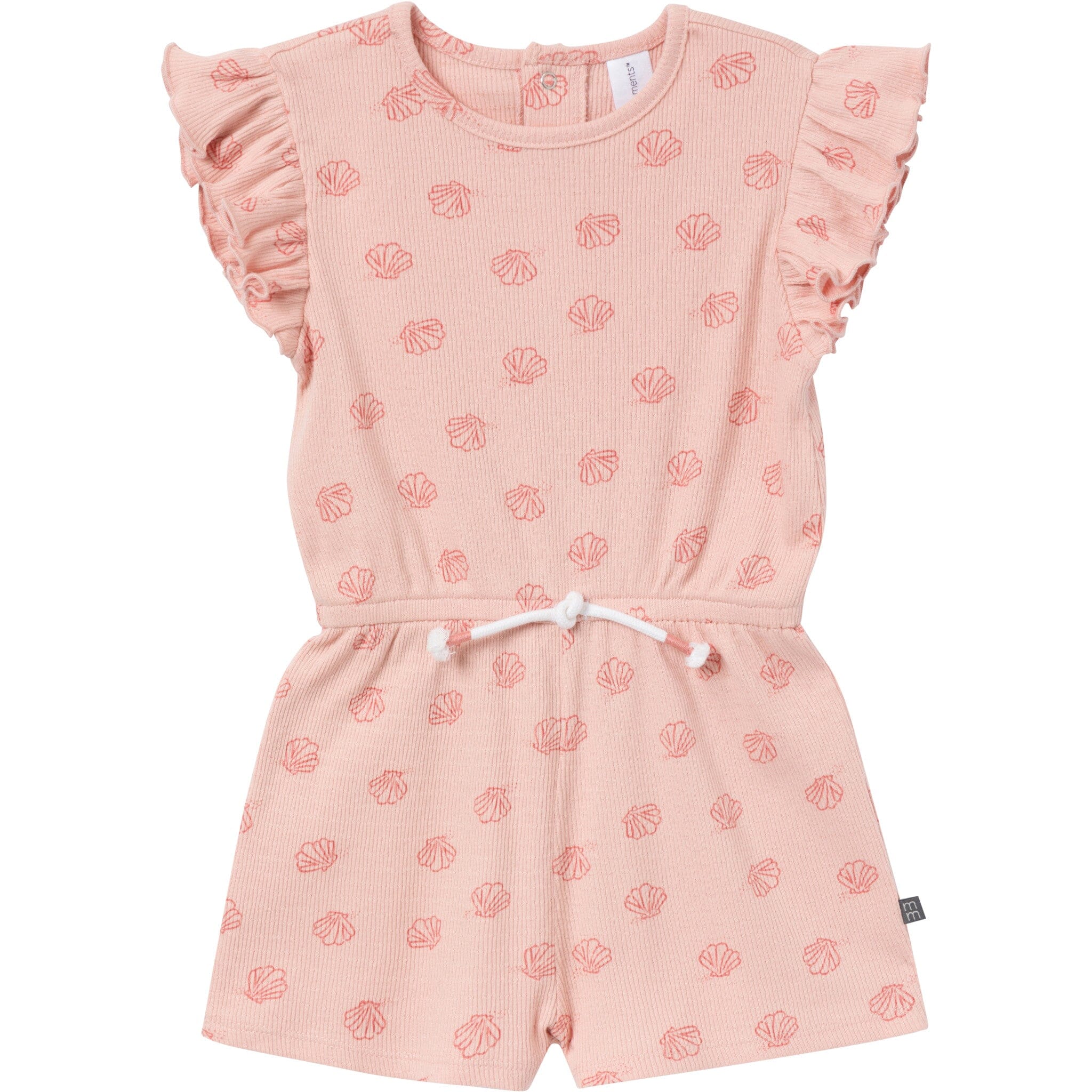Infant & Toddler Girls Rose Seashells Flutter Sleeve Romper