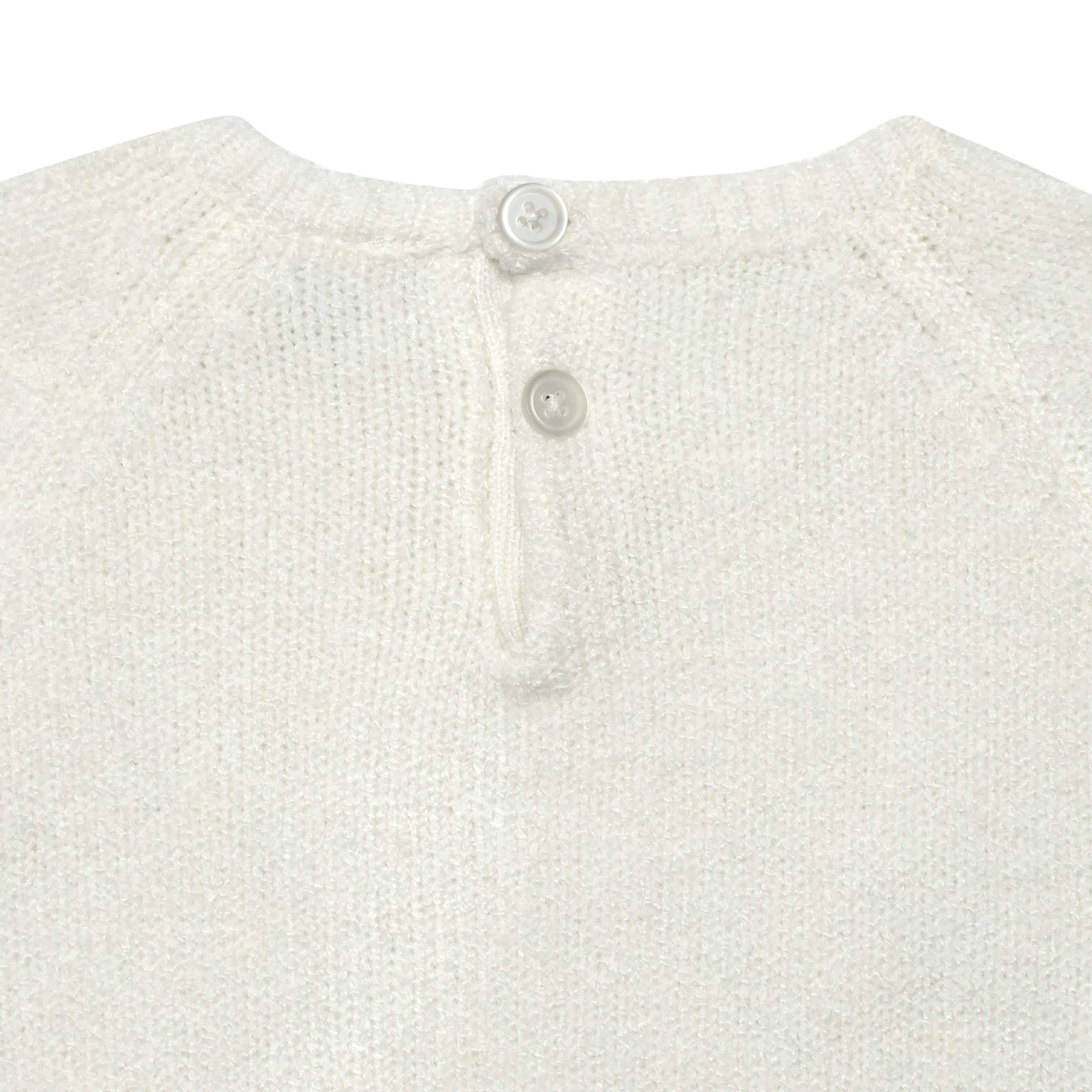 Infant & Toddler Girls White Sweater With Tulle Trim - Image 7