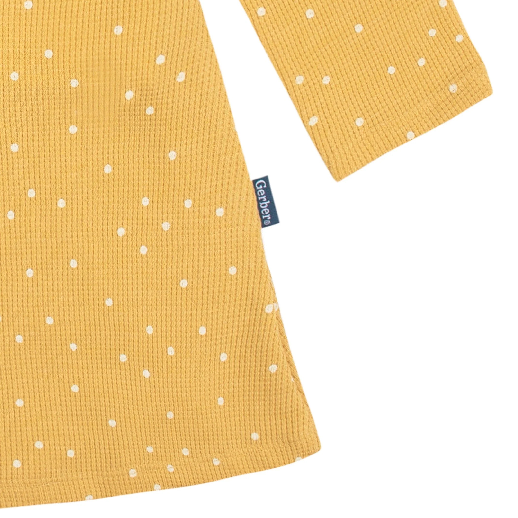 Infant and Toddler Girls Yellow Dots Dress with Ruffle - Image 5