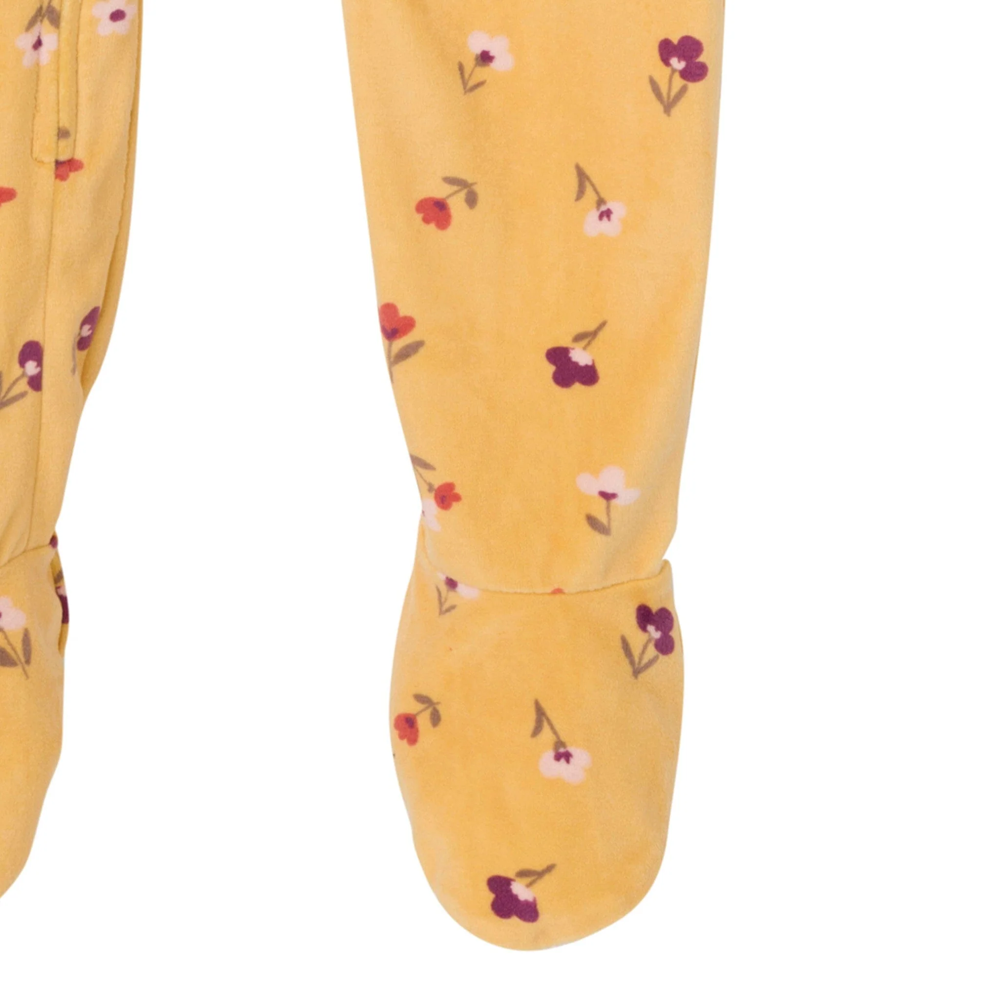 Infant & Toddler Girls Yellow Floral Footed Fleece Pajamas - Image 4