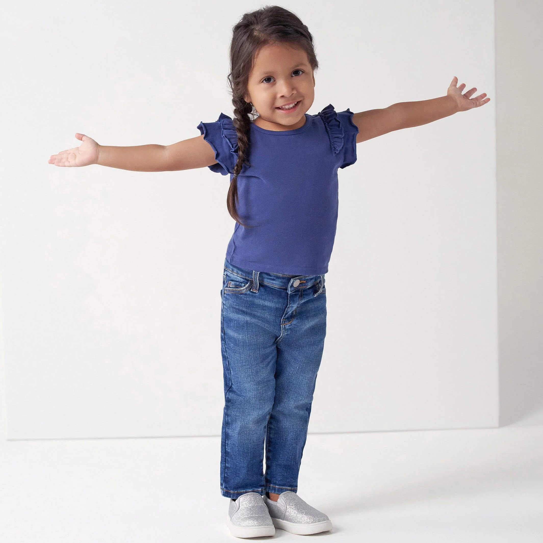 Infant and Toddler Neutral Blue Straight Fit Denim Jeans - Image 3