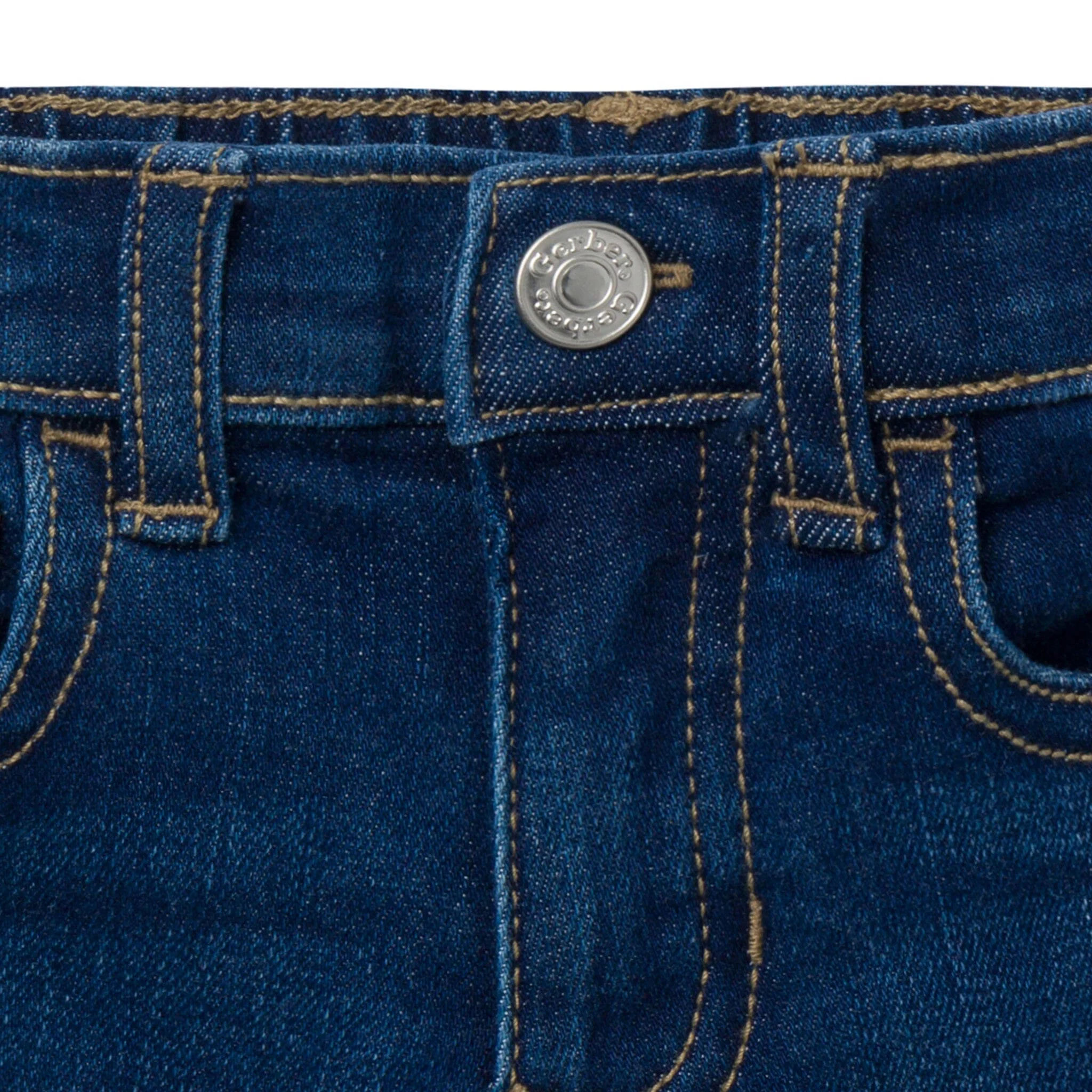 Infant & Toddler Neutral Dark Wash Denim Shorts - Image 2