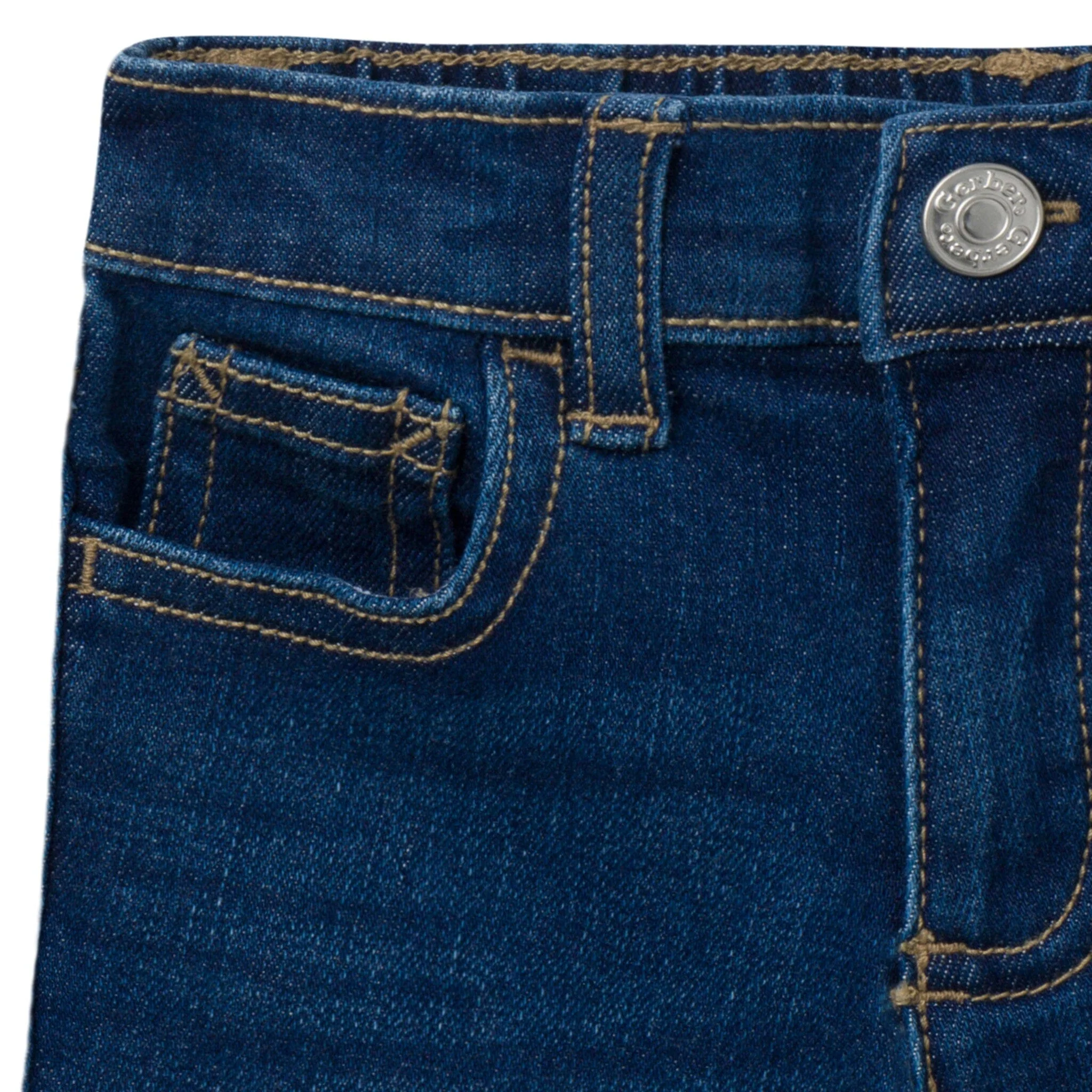 Infant & Toddler Neutral Dark Wash Denim Shorts - Image 3