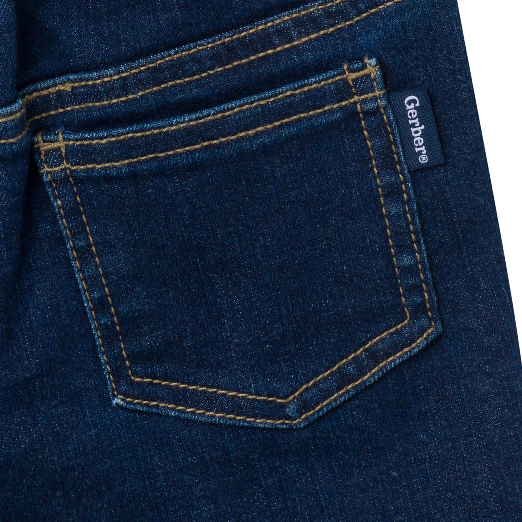 Infant & Toddler Neutral Dark Wash Denim Shorts - Image 5