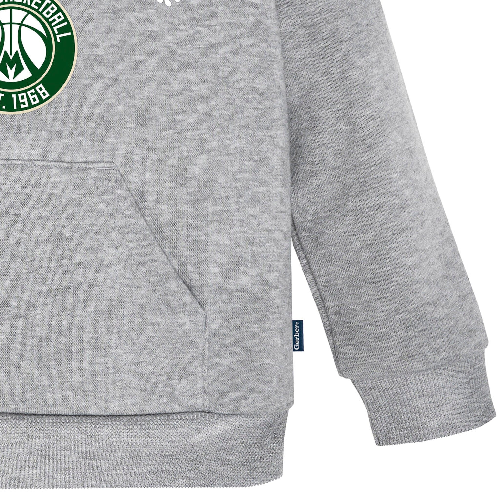 Infant & Toddler Neutral Gray Milwaukee Bucks Hoodie - Image 4