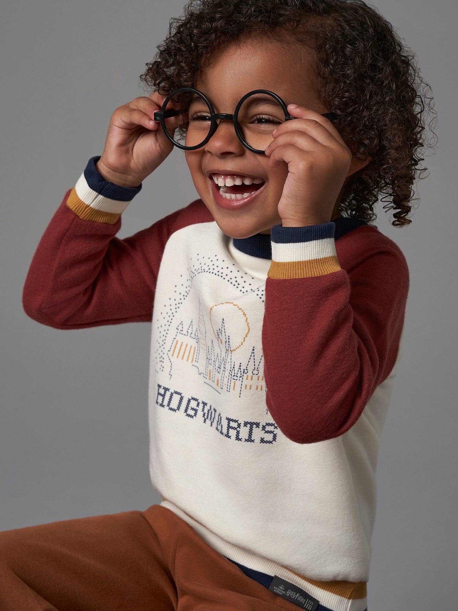 Infant and Toddler Neutral Hogwarts Ivory Colorblock Sweatshirt - Image 2