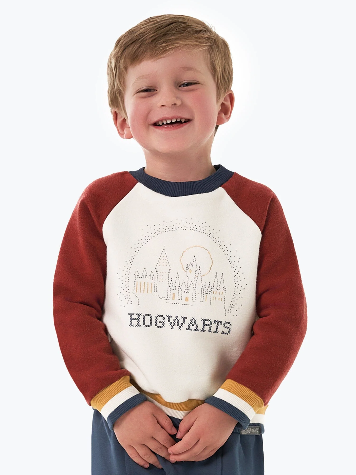 Infant and Toddler Neutral Hogwarts Ivory Colorblock Sweatshirt - Image 3