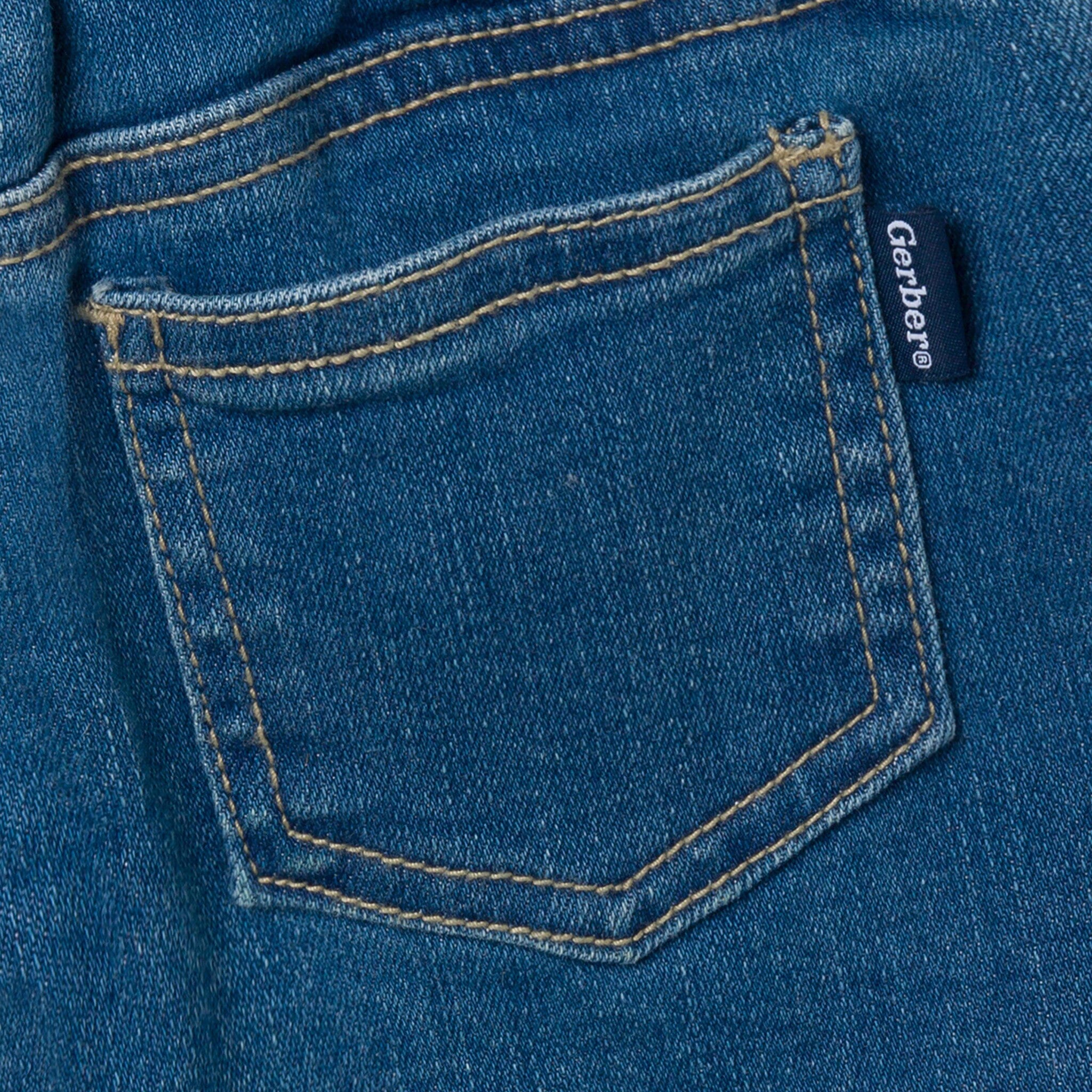Infant & Toddler Neutral Light Wash Denim Shorts - Image 7