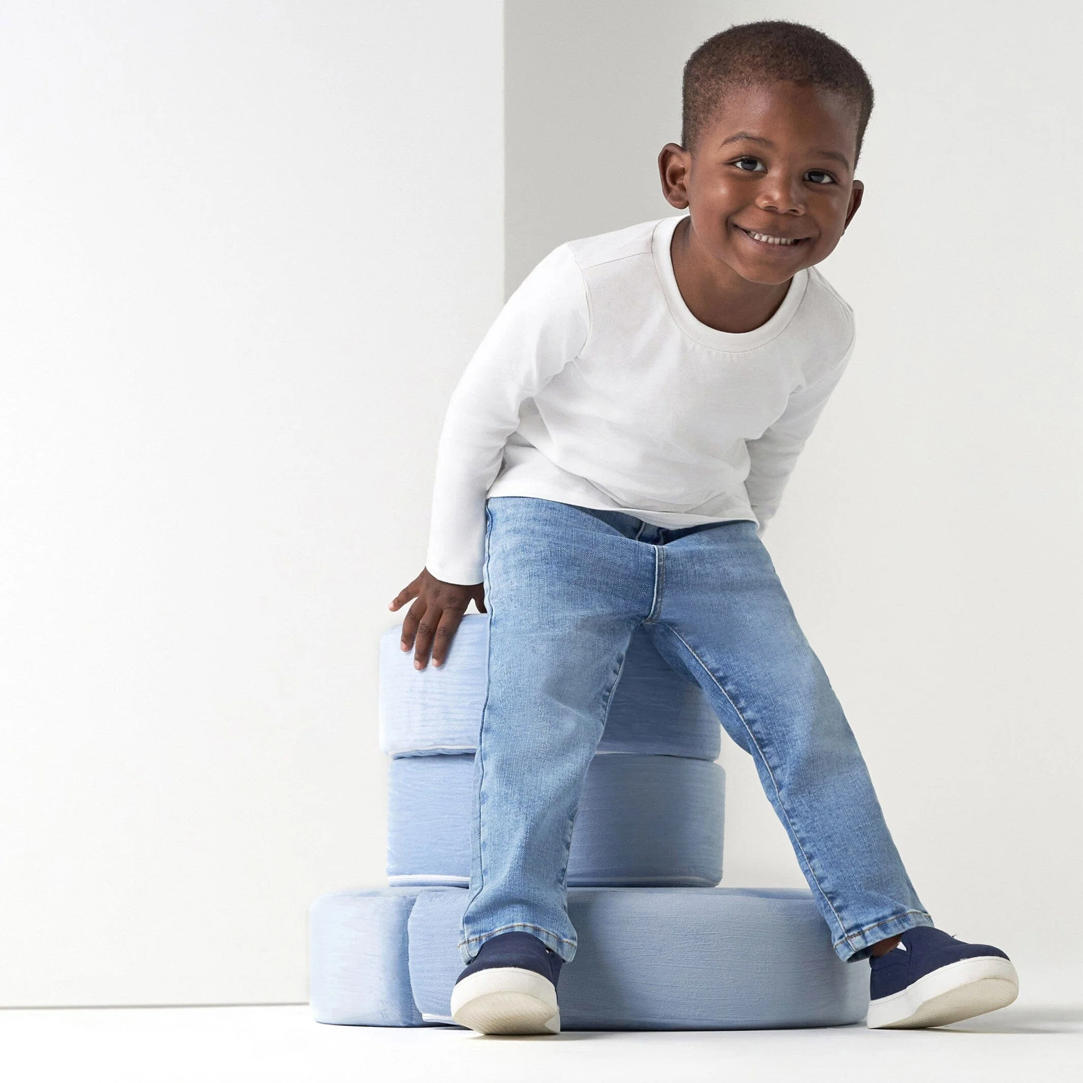 Infant and Toddler Neutral Light Blue Straight Fit Denim Jeans - Image 2