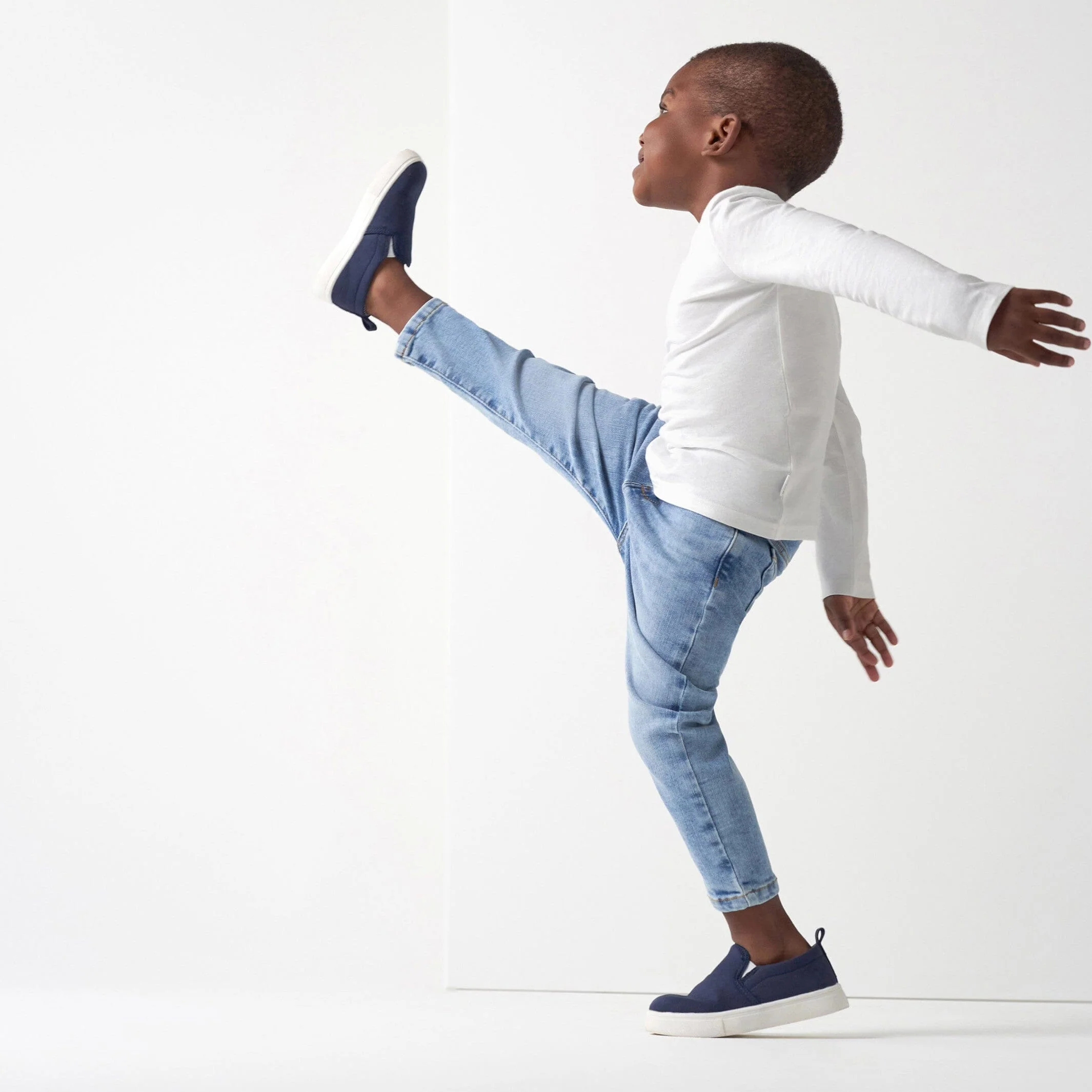 Infant and Toddler Neutral Light Blue Straight Fit Denim Jeans - Image 3