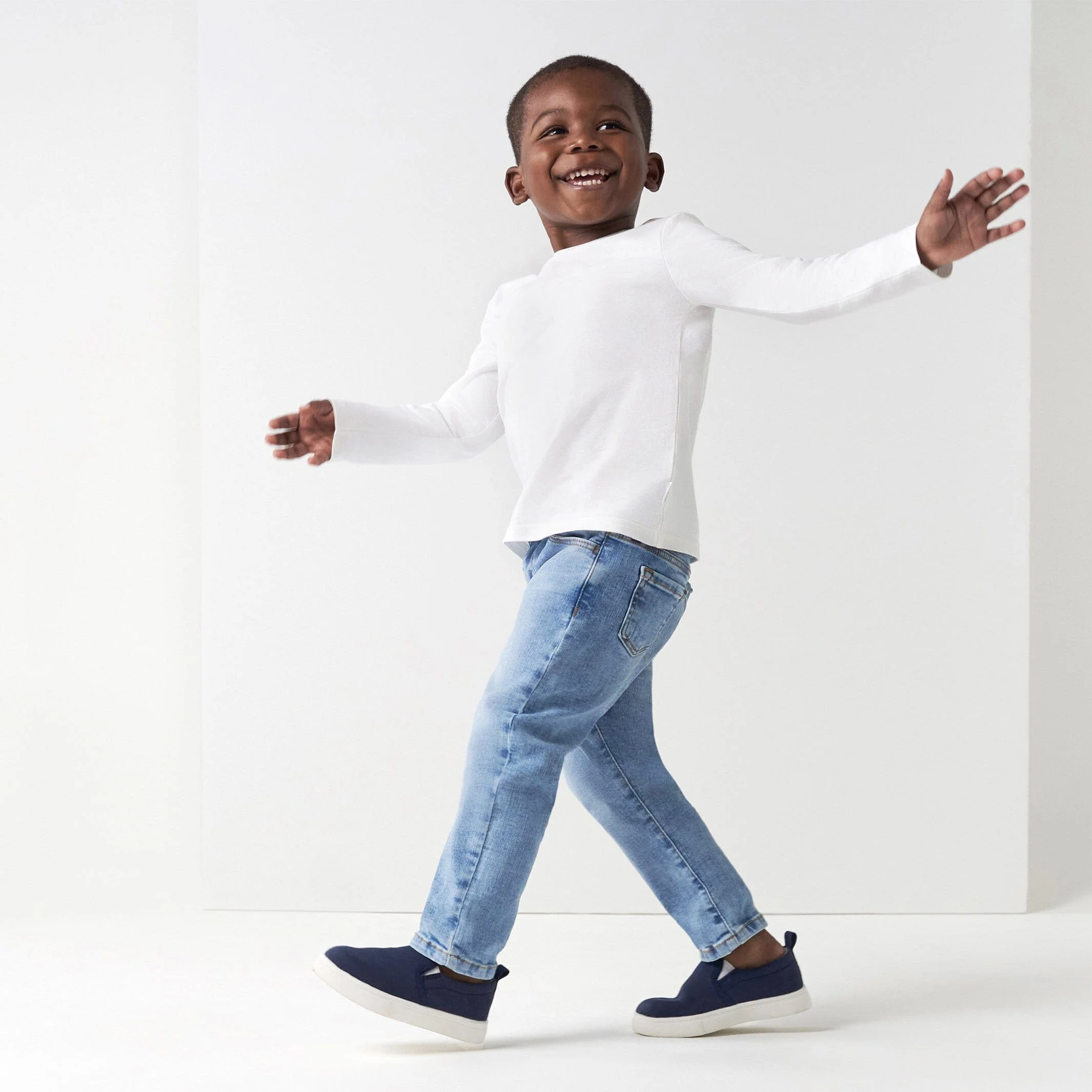 Infant and Toddler Neutral Light Blue Straight Fit Denim Jeans - Image 4