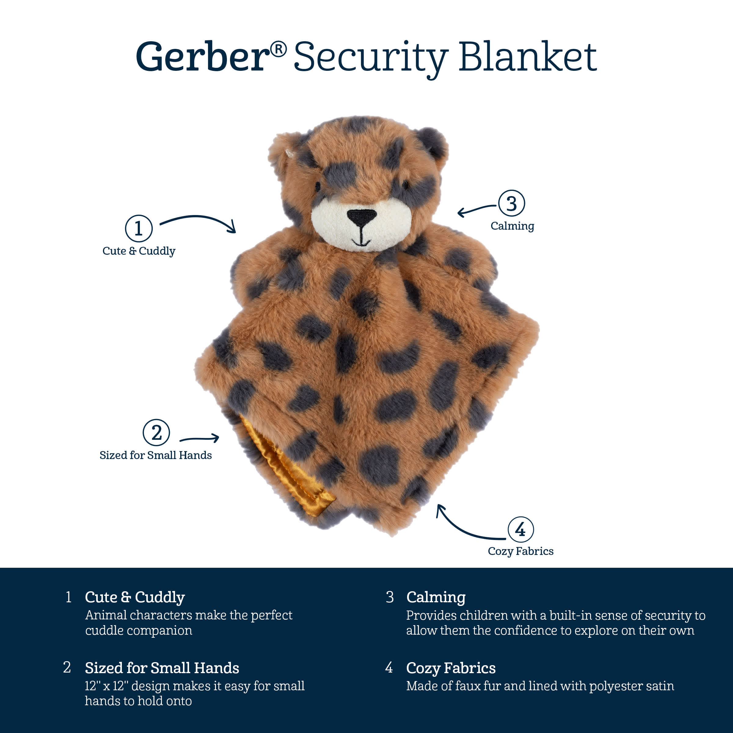 Embroidered Baby Neutral Cheetah Security Blanket - Image 9