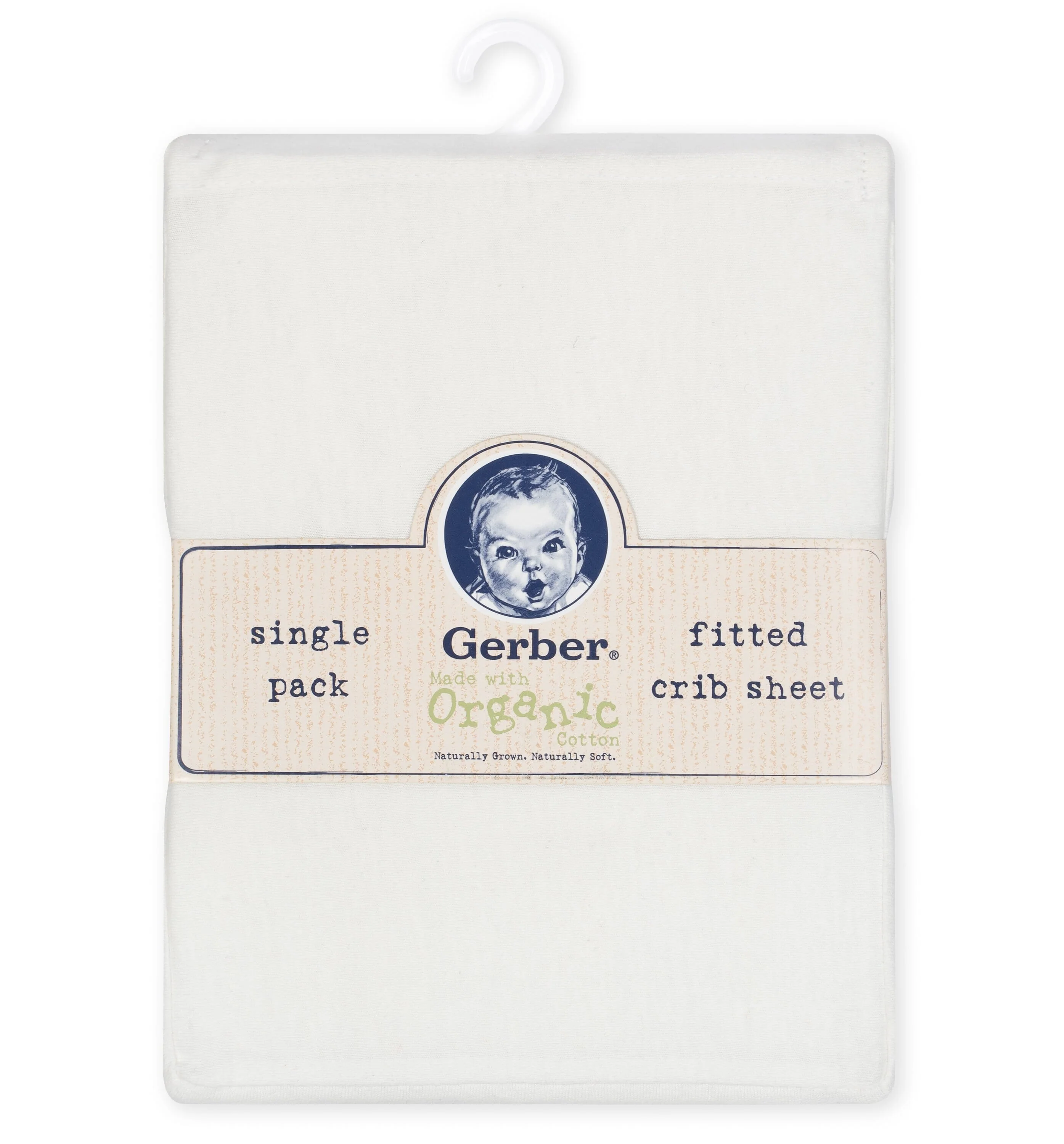 1-Pack Neutral White Organic Fitted Crib Sheet - Image 2