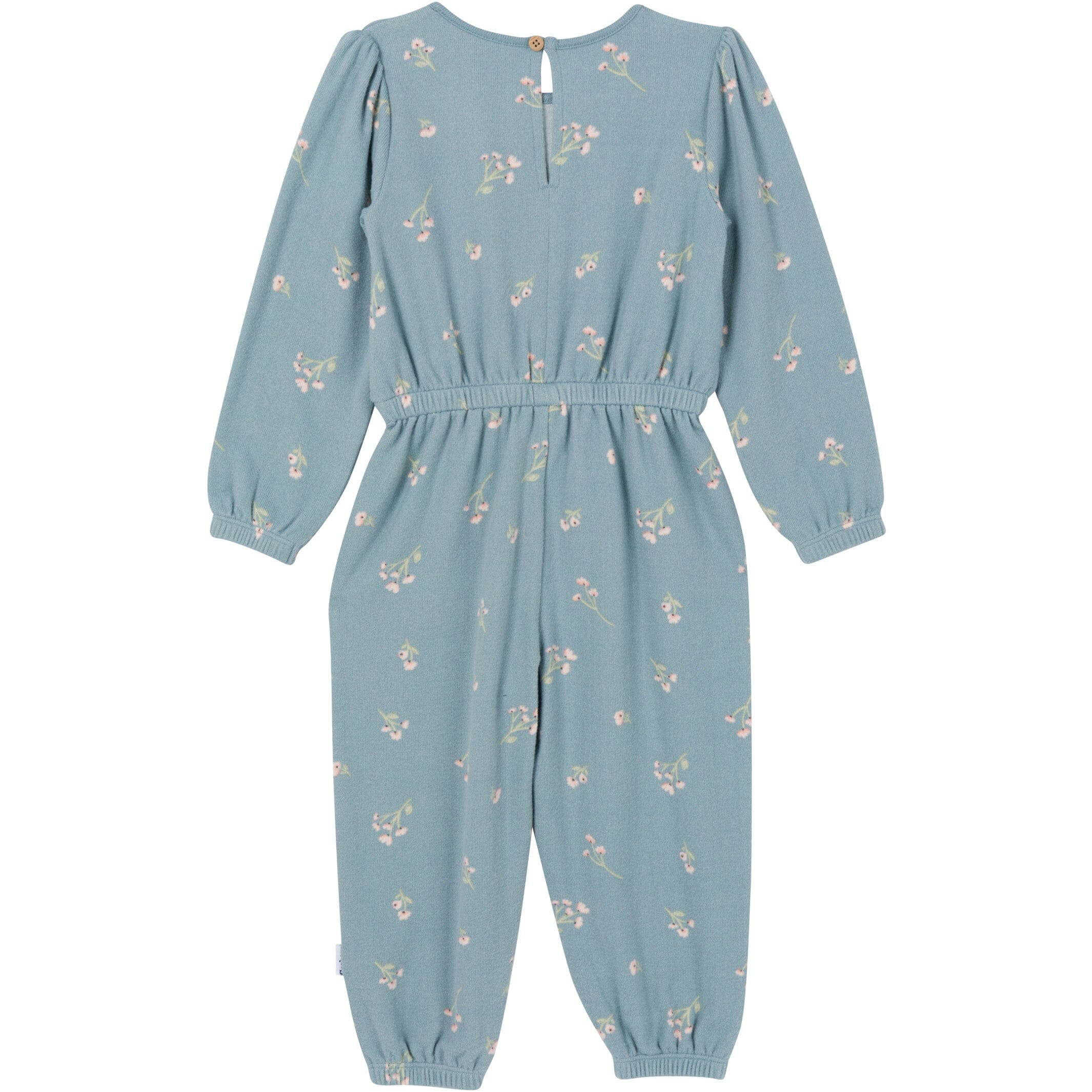 Toddler Girls Blue Floral Hacci Jumpsuit - Image 3