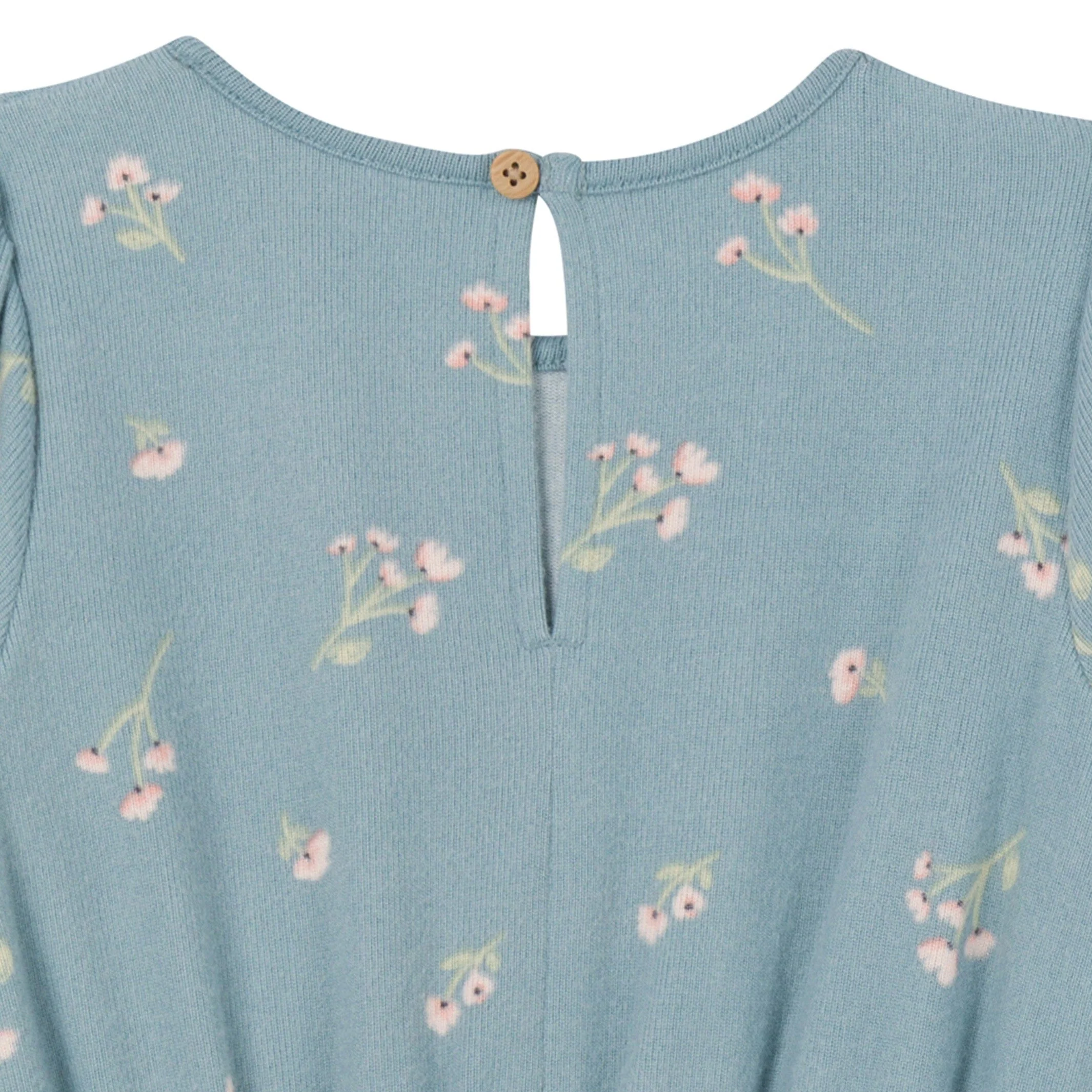 Toddler Girls Blue Floral Hacci Jumpsuit - Image 4