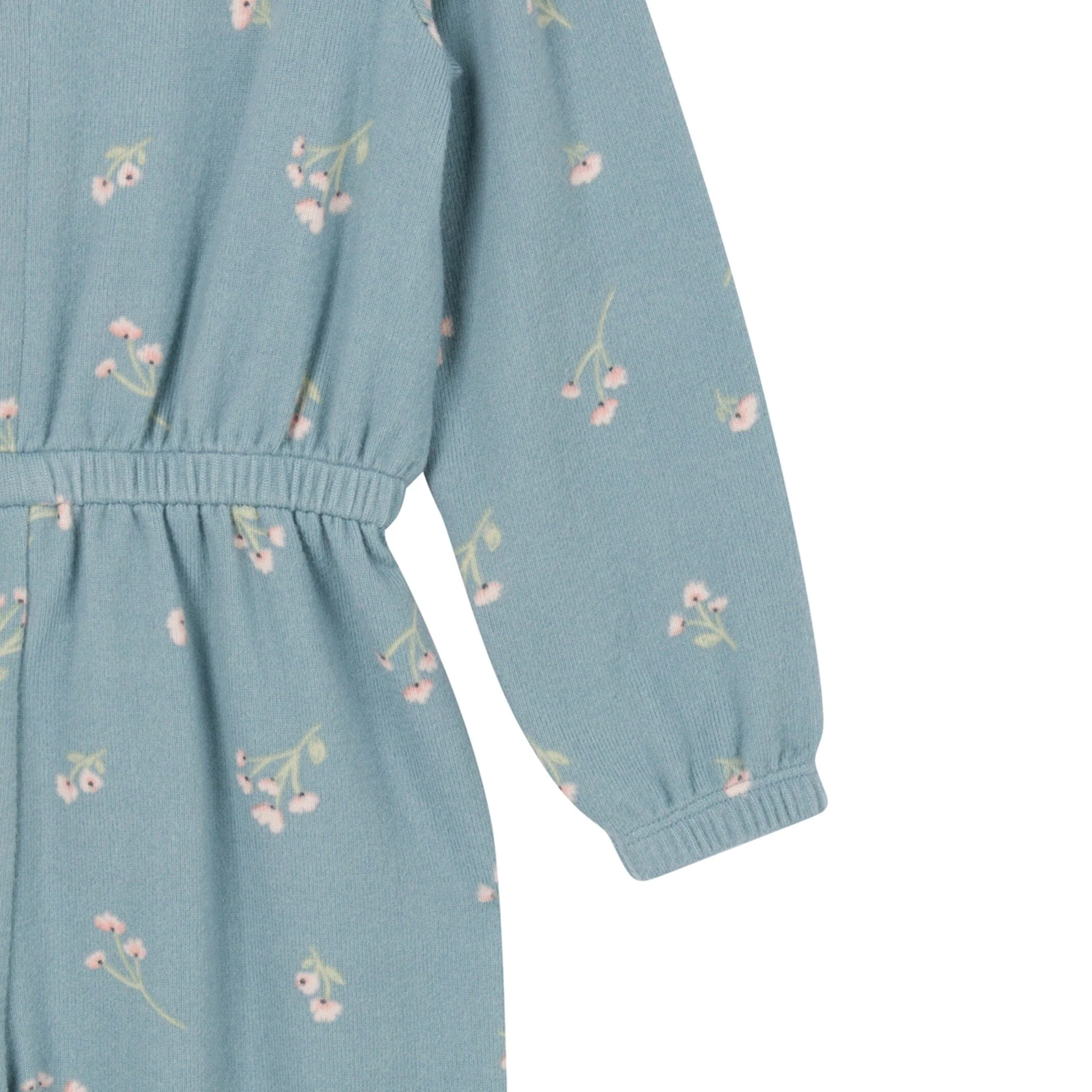 Toddler Girls Blue Floral Hacci Jumpsuit - Image 5