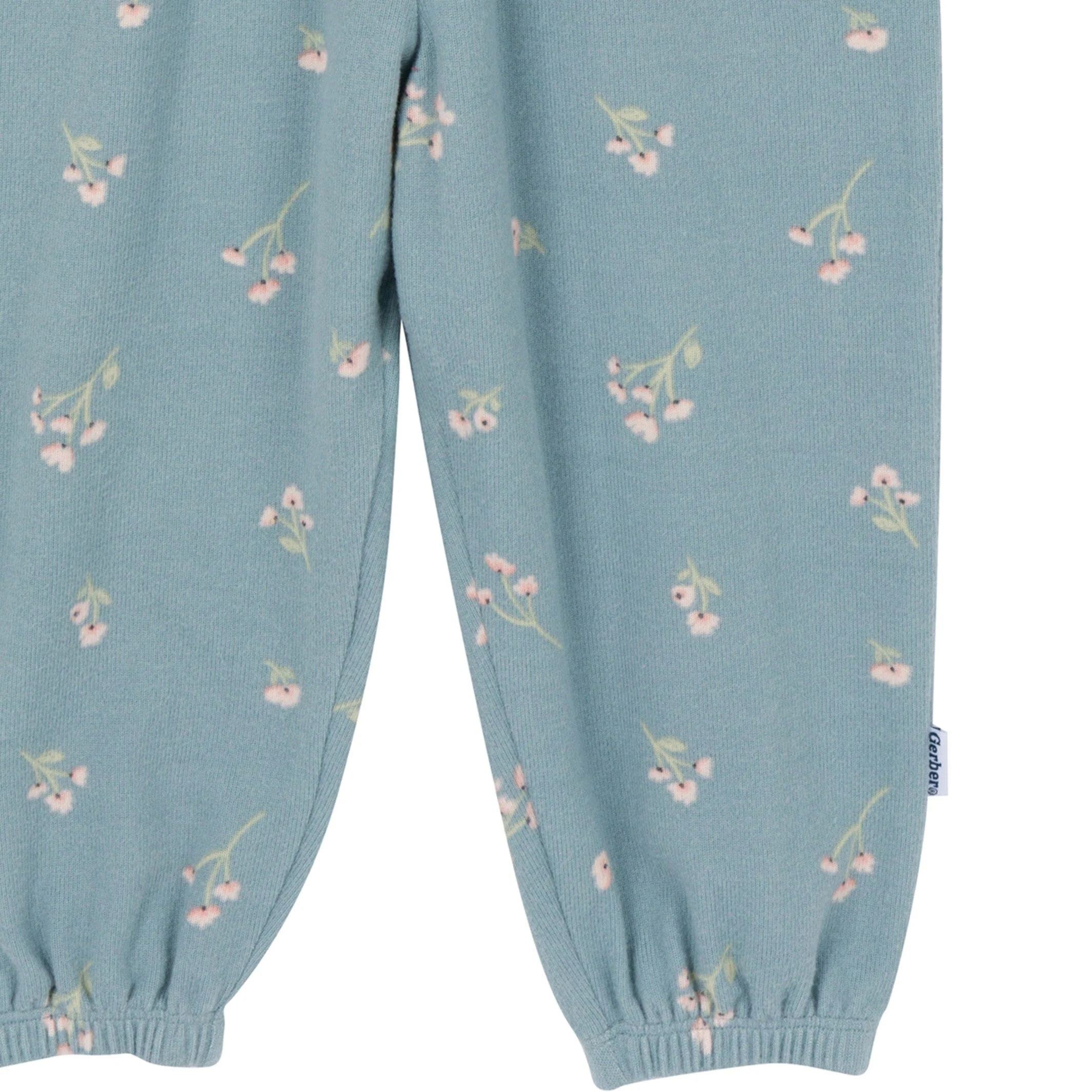 Toddler Girls Blue Floral Hacci Jumpsuit - Image 6