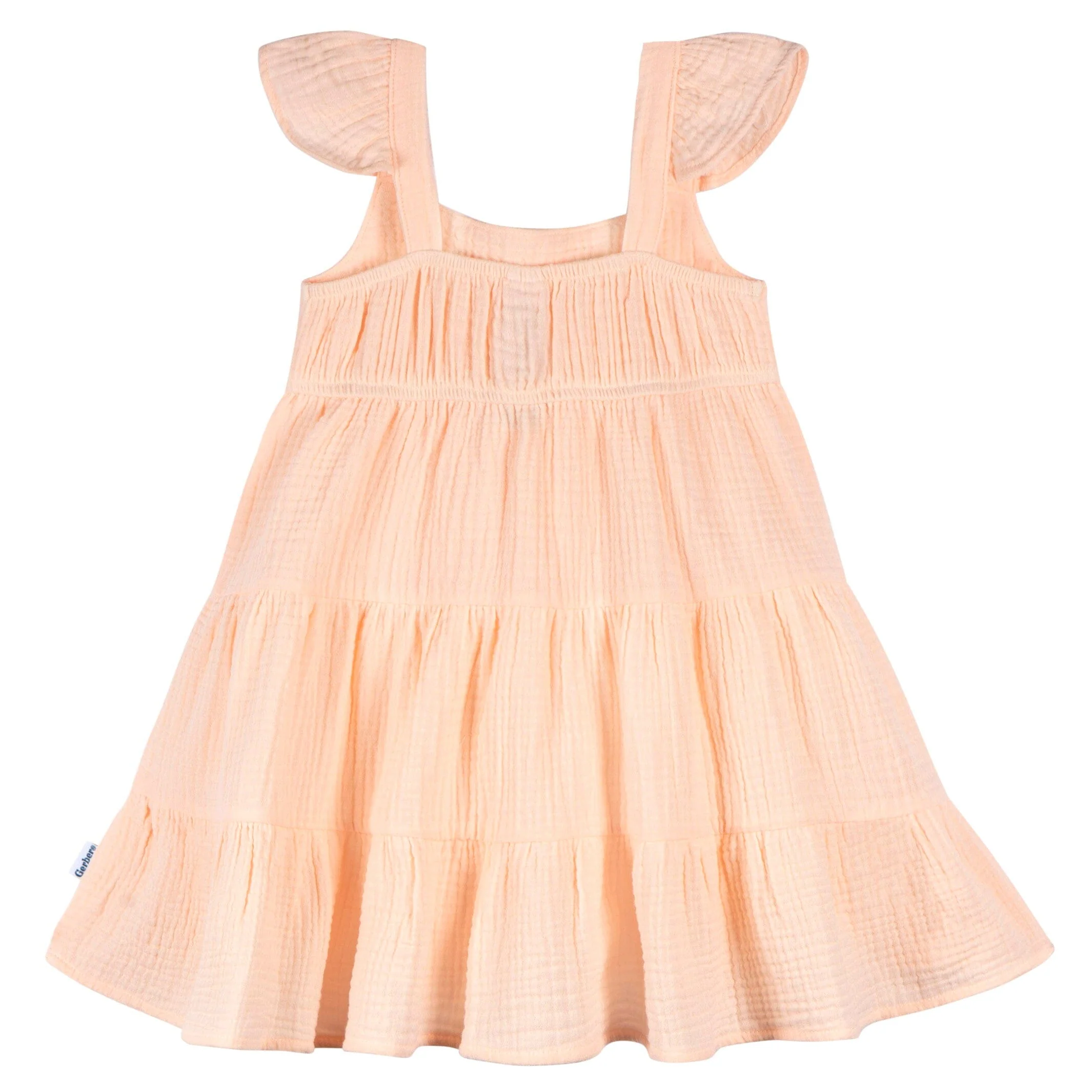 Toddler Girls Blush Tiered Cotton Gauze Dress - Image 4