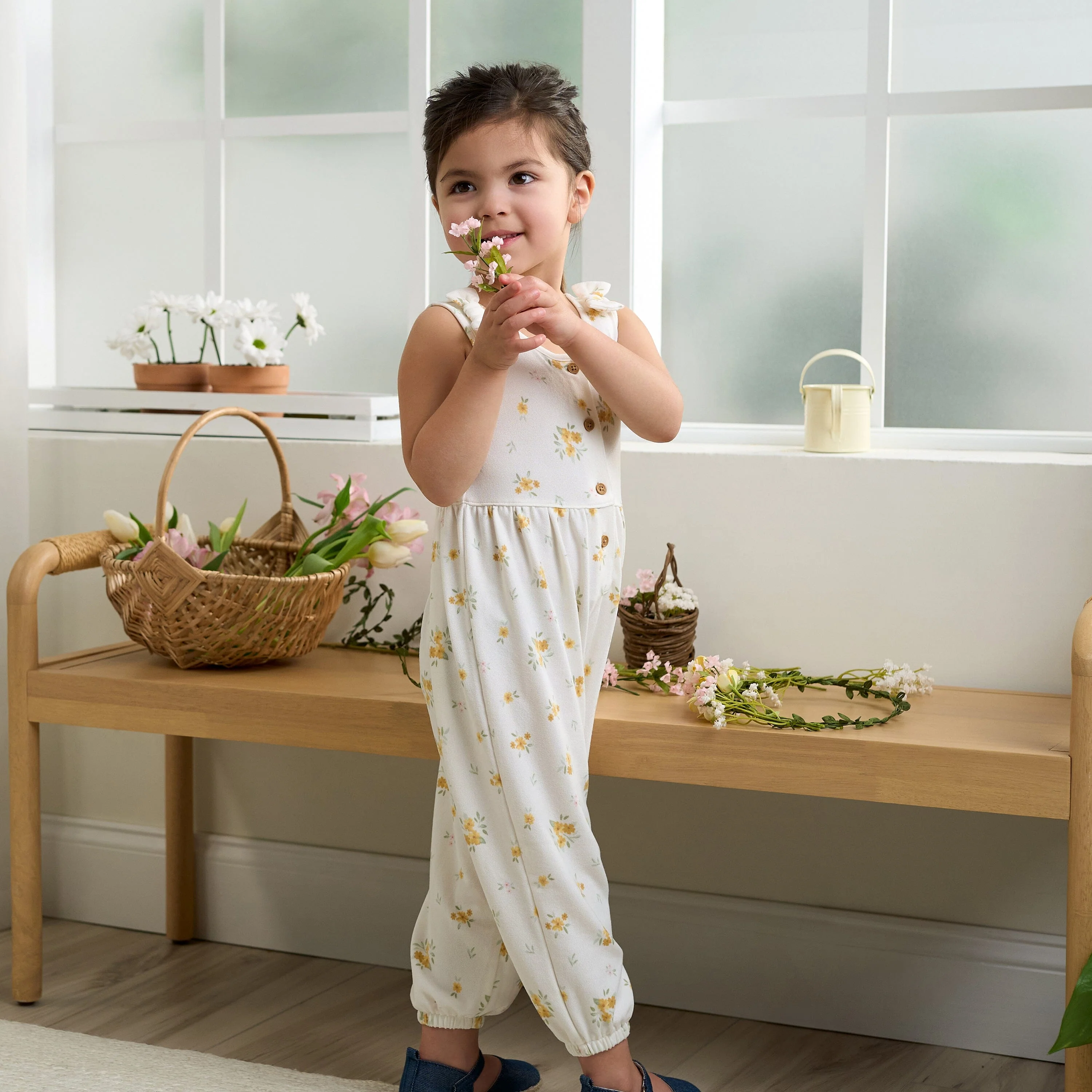Toddler Girls Bouquets Hacci Romper - Image 2