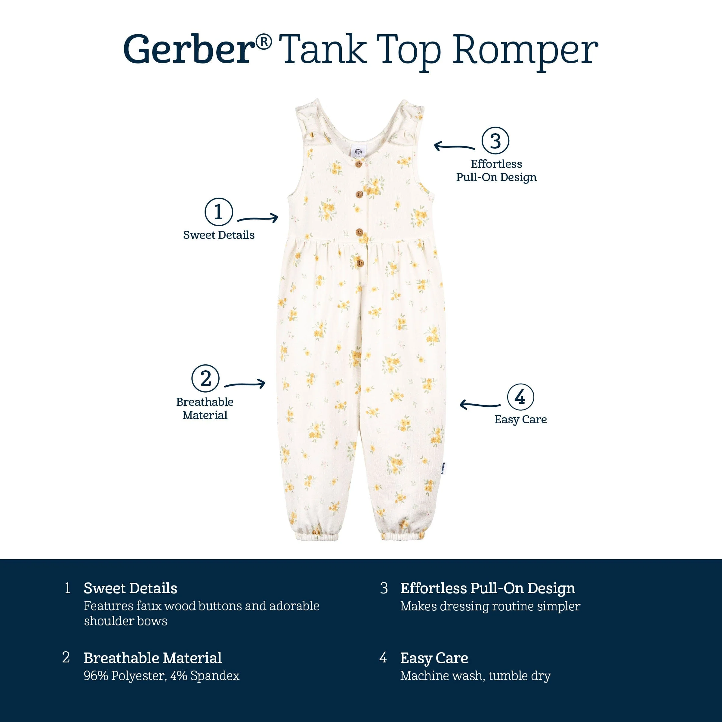 Toddler Girls Bouquets Hacci Romper - Image 8