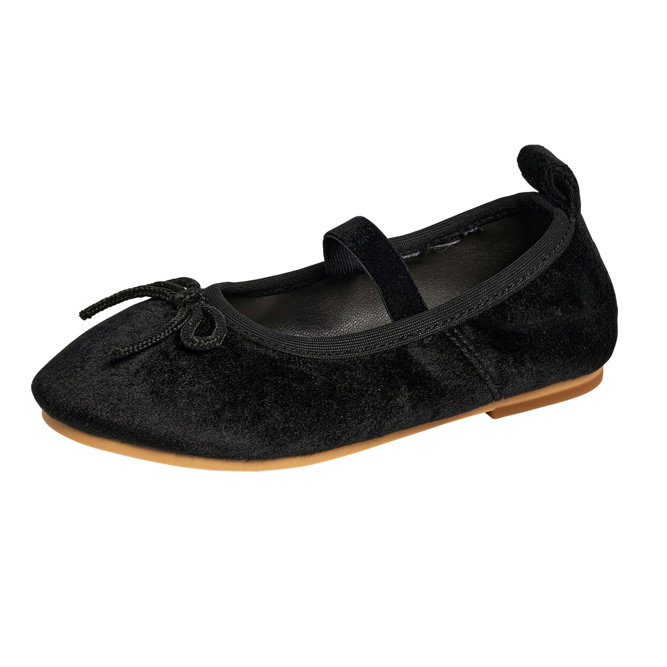 Infant & Toddler Girls Grey Velvet Ballet Flats - Image 4