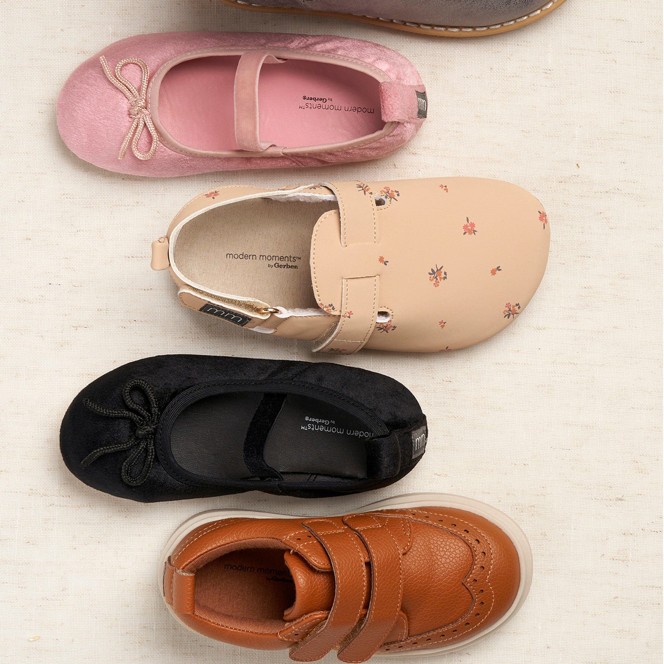 Infant & Toddler Girls Grey Velvet Ballet Flats - Image 6