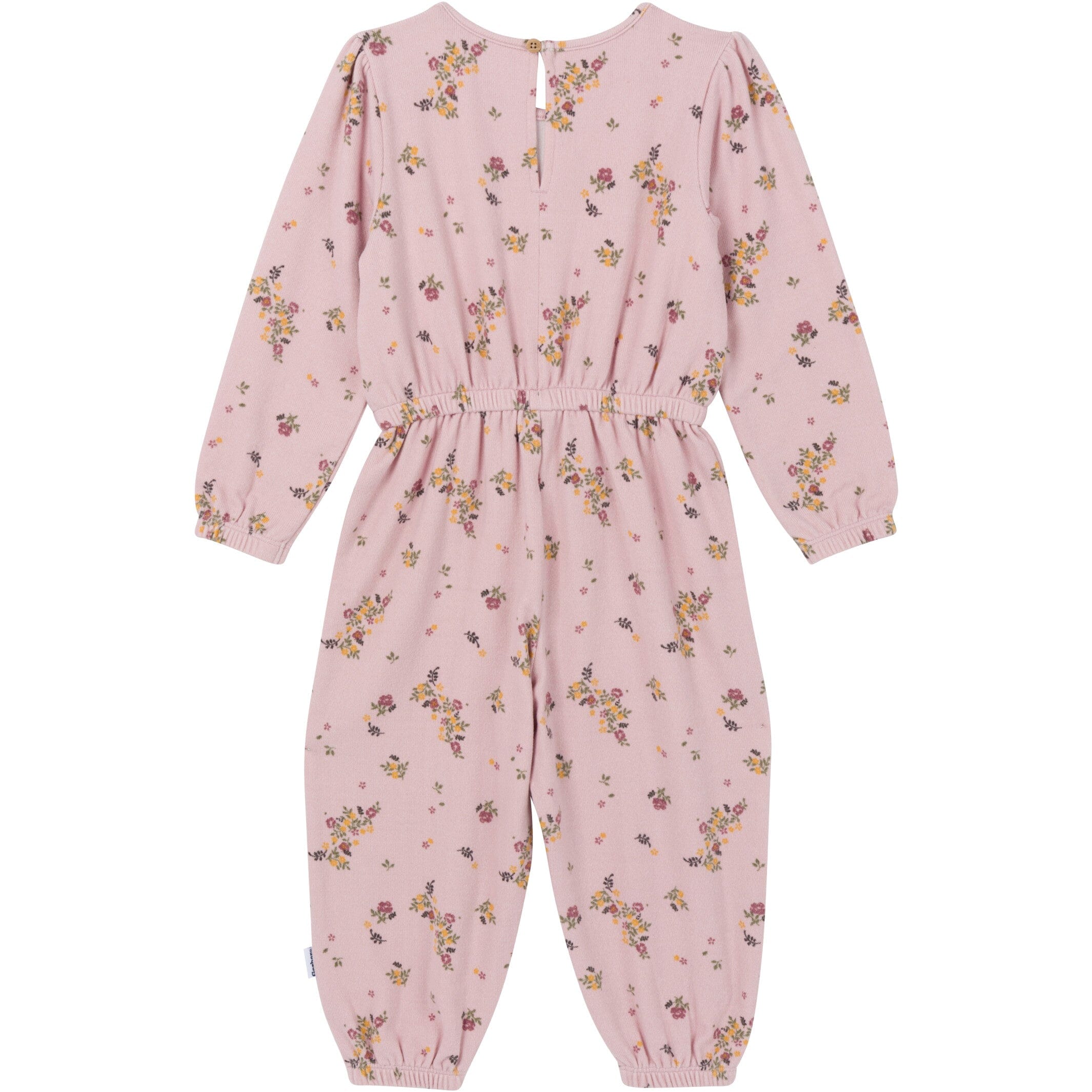 Toddler Girls Pink Floral Hacci Jumpsuit - Image 2
