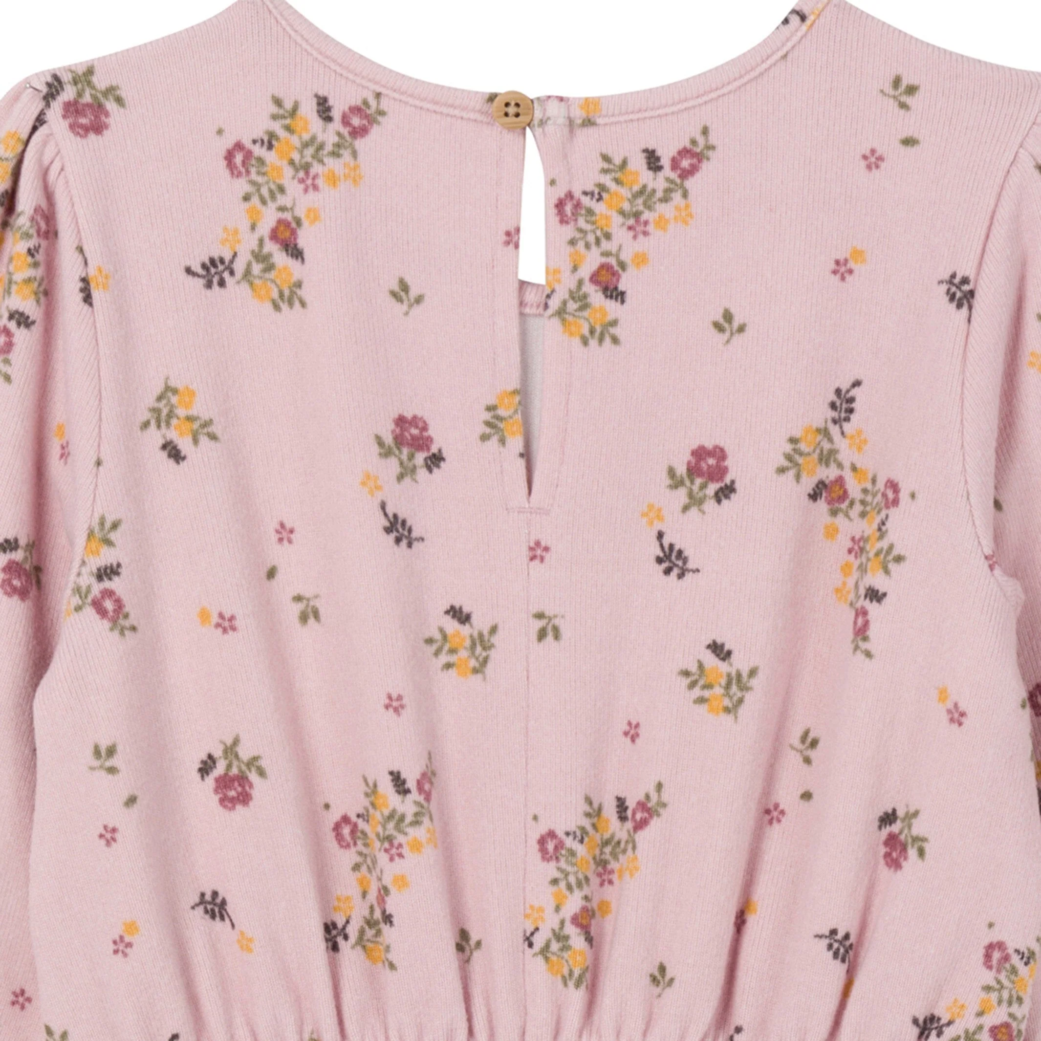 Toddler Girls Pink Floral Hacci Jumpsuit - Image 3