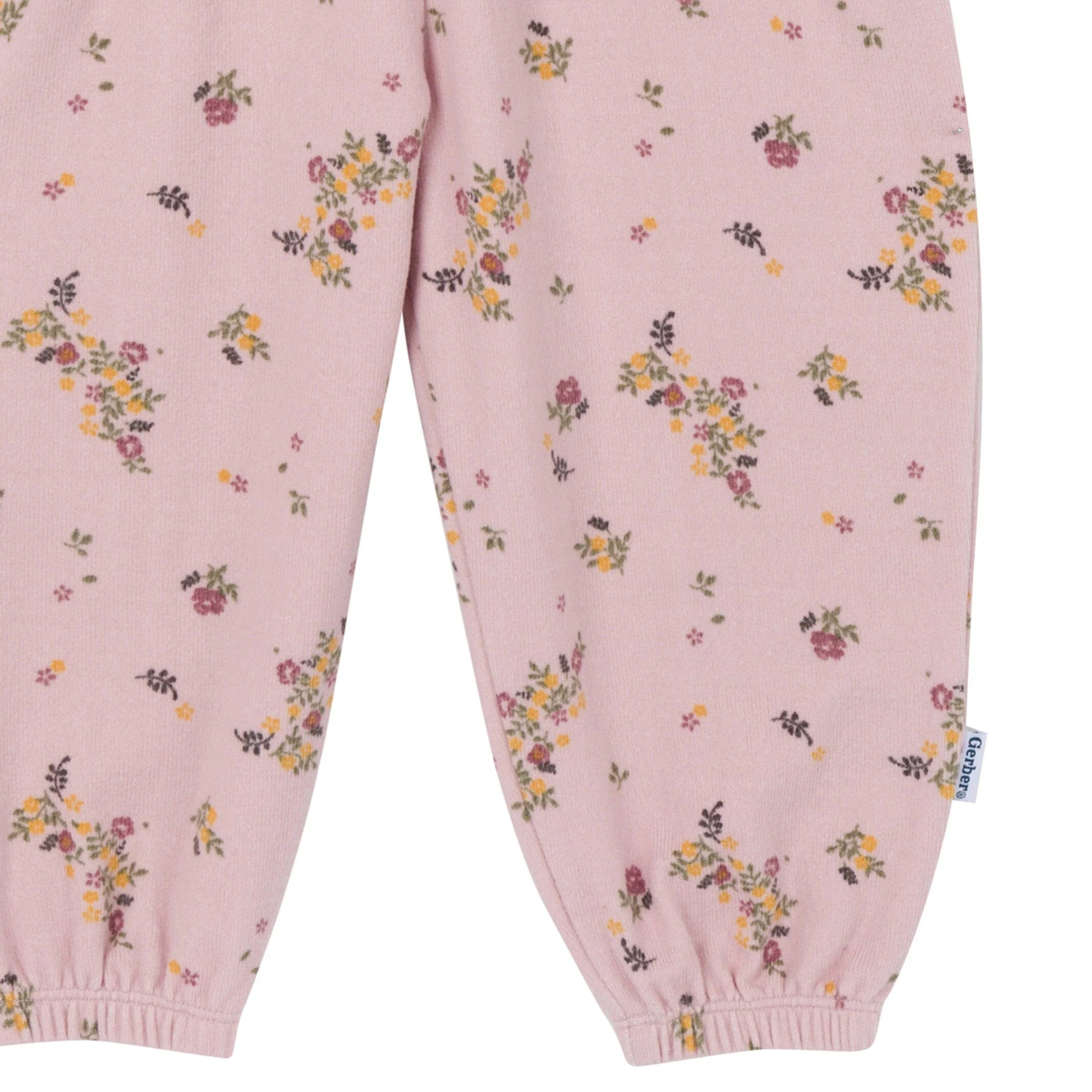 Toddler Girls Pink Floral Hacci Jumpsuit - Image 5