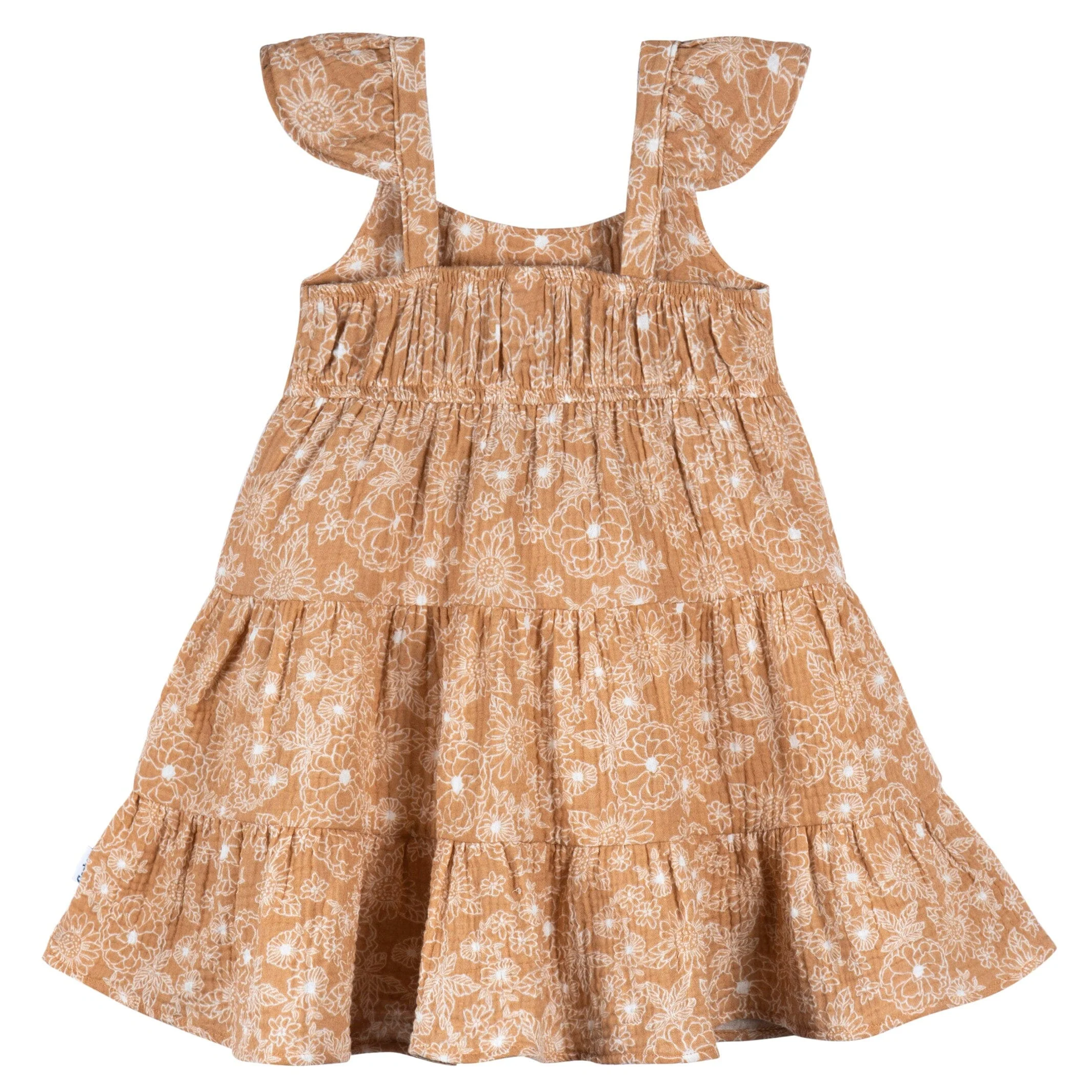 Toddler Girls Groovy Floral Tiered Cotton Gauze Dress - Image 5
