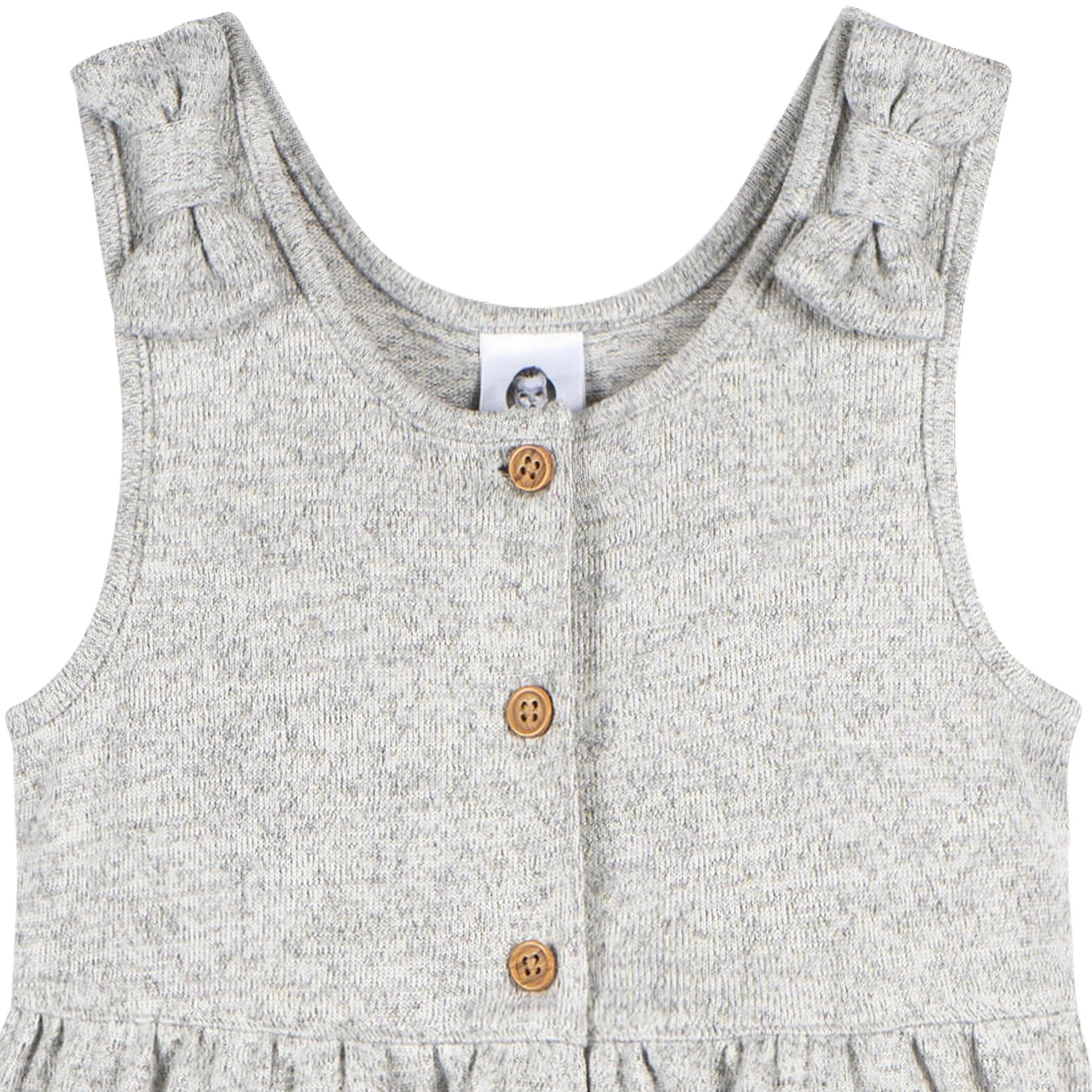 Toddler Girls Light Grey Heather Hacci Romper - Image 3