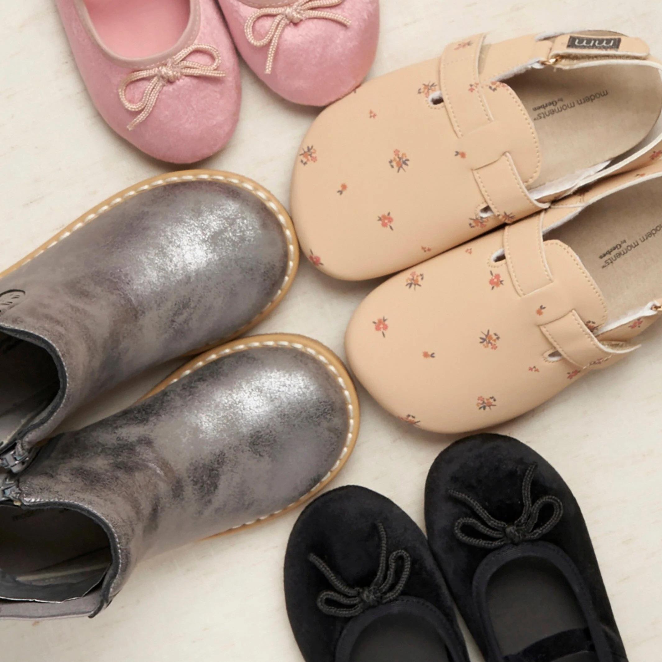 Infant & Toddler Girls Pink Velvet Ballet Flats - Image 7