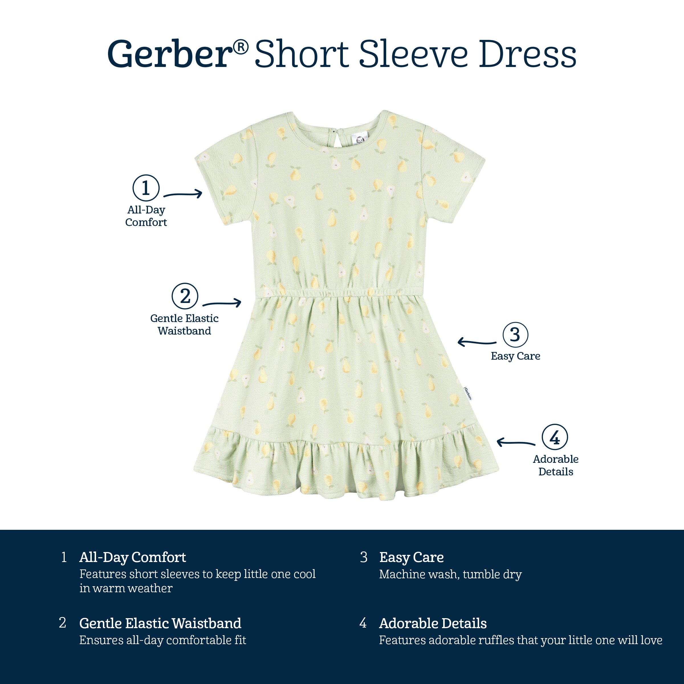 Toddler Girls Pears Dress - Image 6