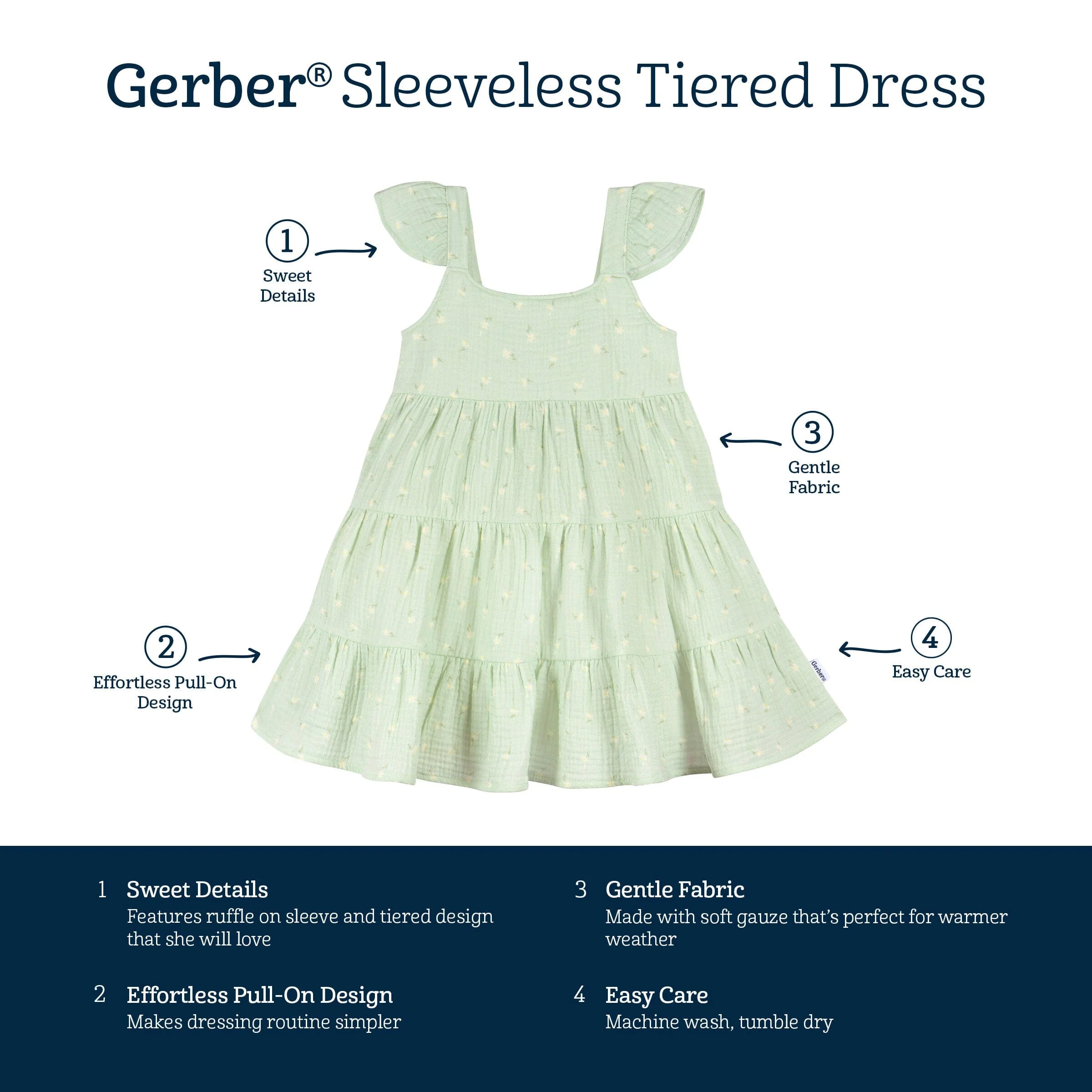 Toddler Girls Pick-A-Daisy Tiered Cotton Gauze Dress - Image 5