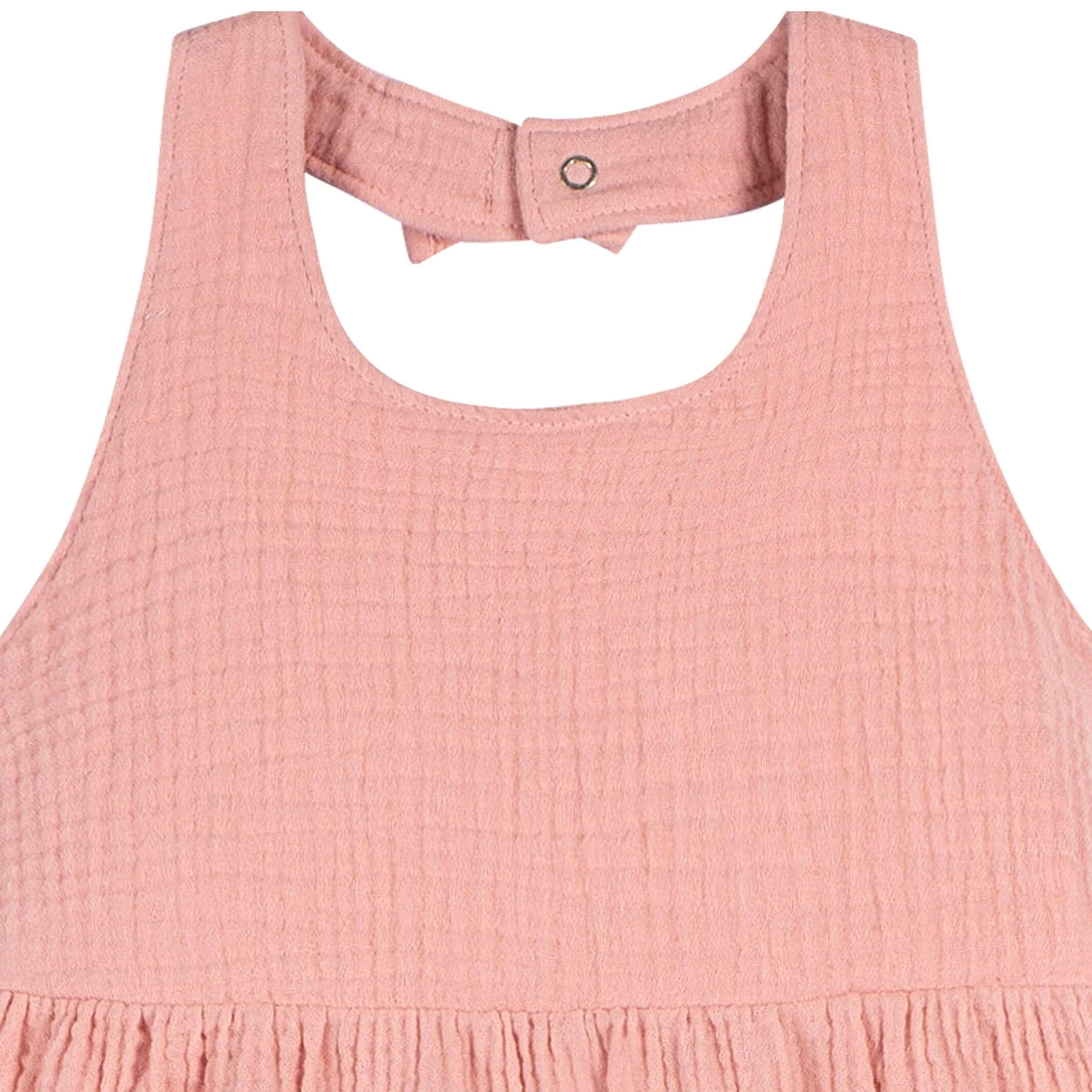 Toddler Girls Rose Pink Halter Romper - Image 4